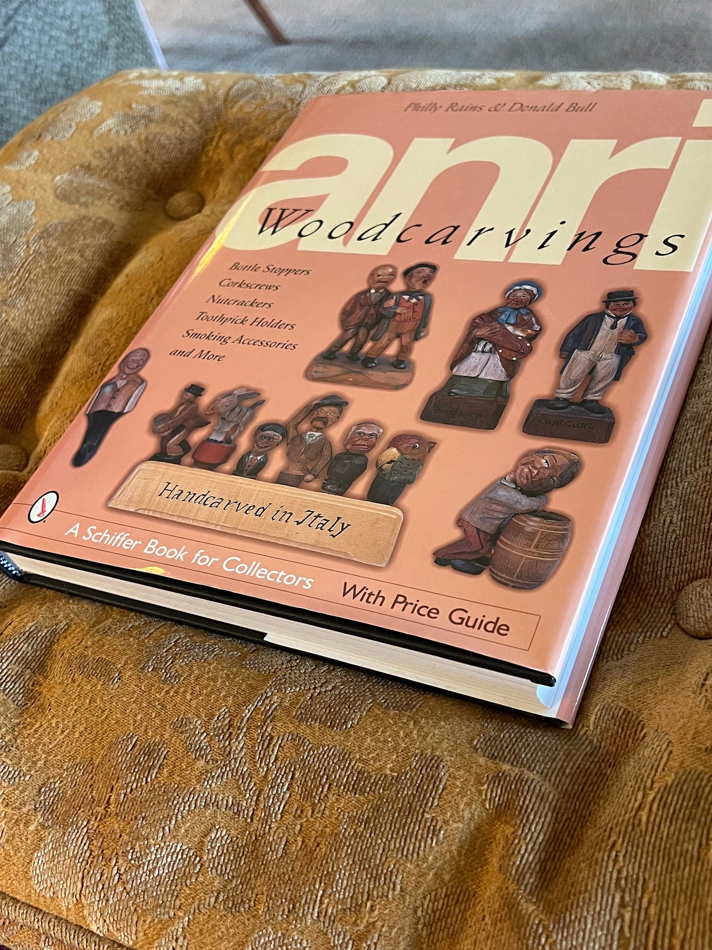 Vintage Anri Woodcarvings Book, Handcarved Italy Wood Carving Guide, by Philly Rains & Donald Bull, Lover Antiques and Vintage