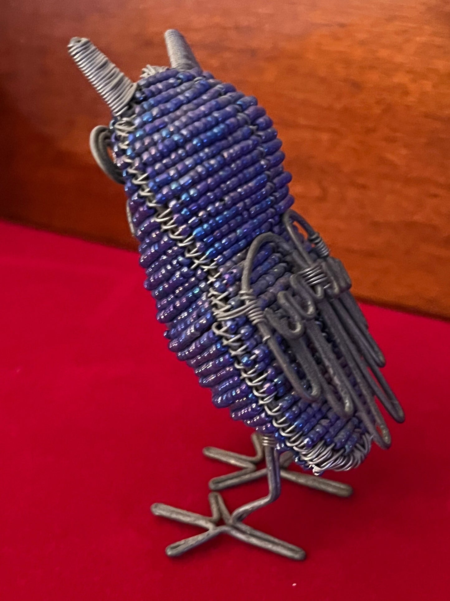 Vintage Beaded Paper Clip Art Owl Figurine, Owl Statue Made of Paper Clips, Owl Art, Lover Antiques and Vintage