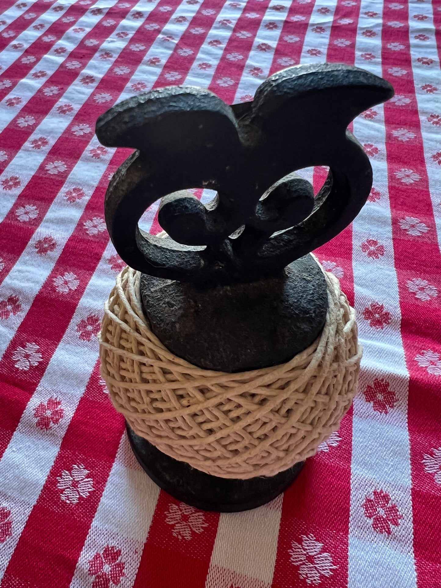 Vintage Owl Cast Iron String Yarn Holder, R. Welch Design, Victor England, String Stand, Lover Antiques and Vintage