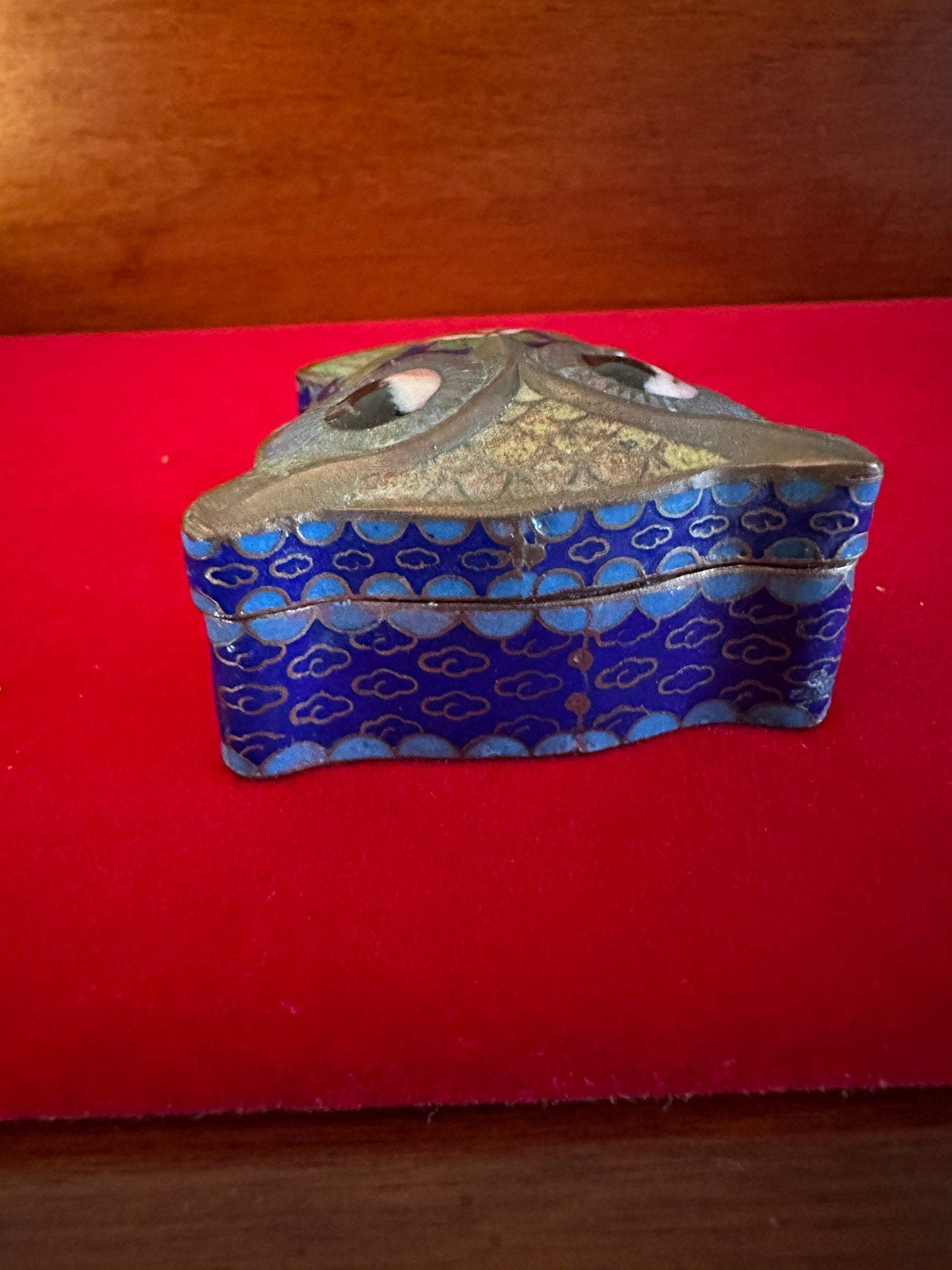 Vintage Cloisonné Enamel Owl Trinket Box, Brass Enamel Container, Owl Figurine, Lover Antiques and Vintage