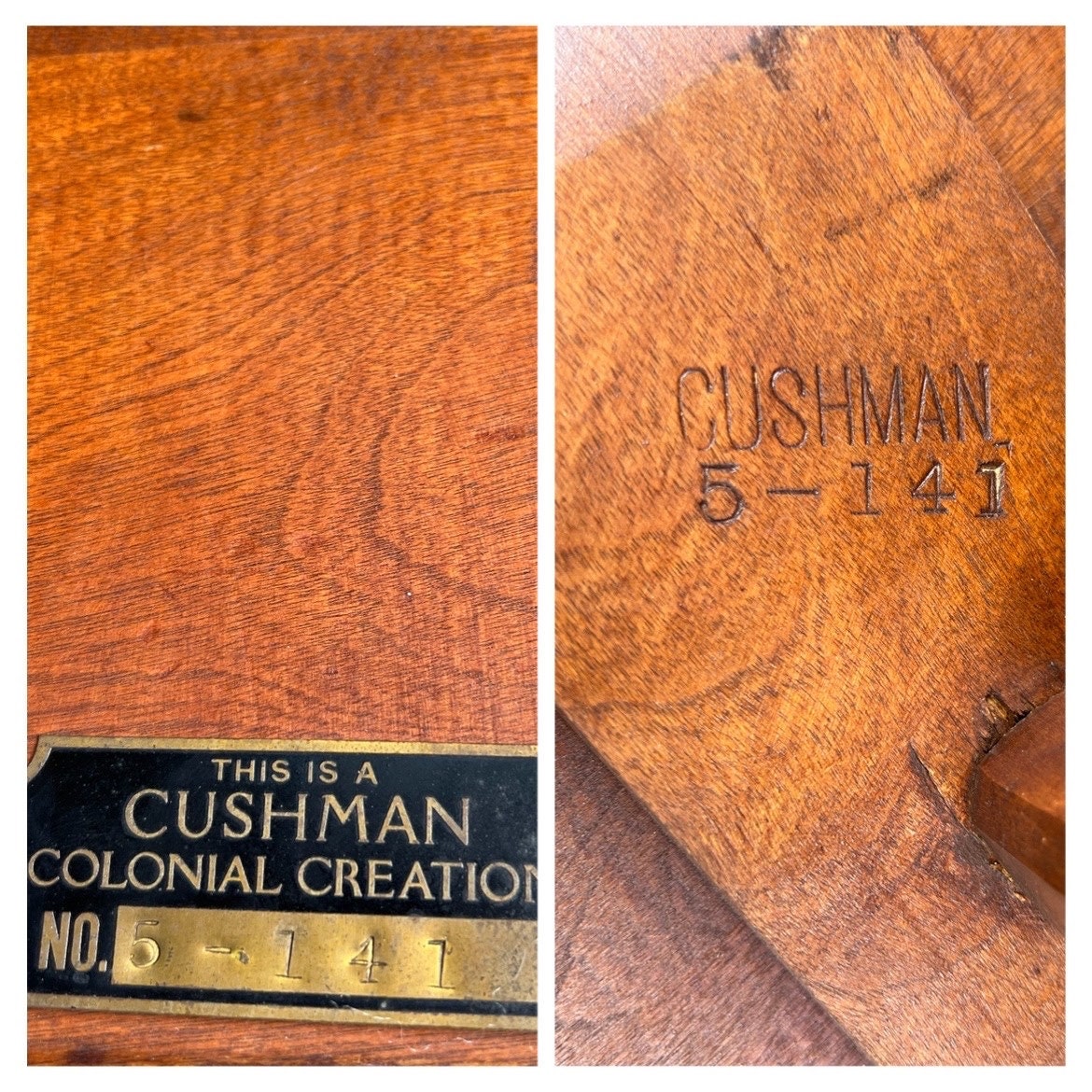 Cushman Colonial Creations Bridge Chairs 5-123 and Bridge Chair Table No.5-141, Includes Heart, Club, Spade, Diamond, Lover Antiques