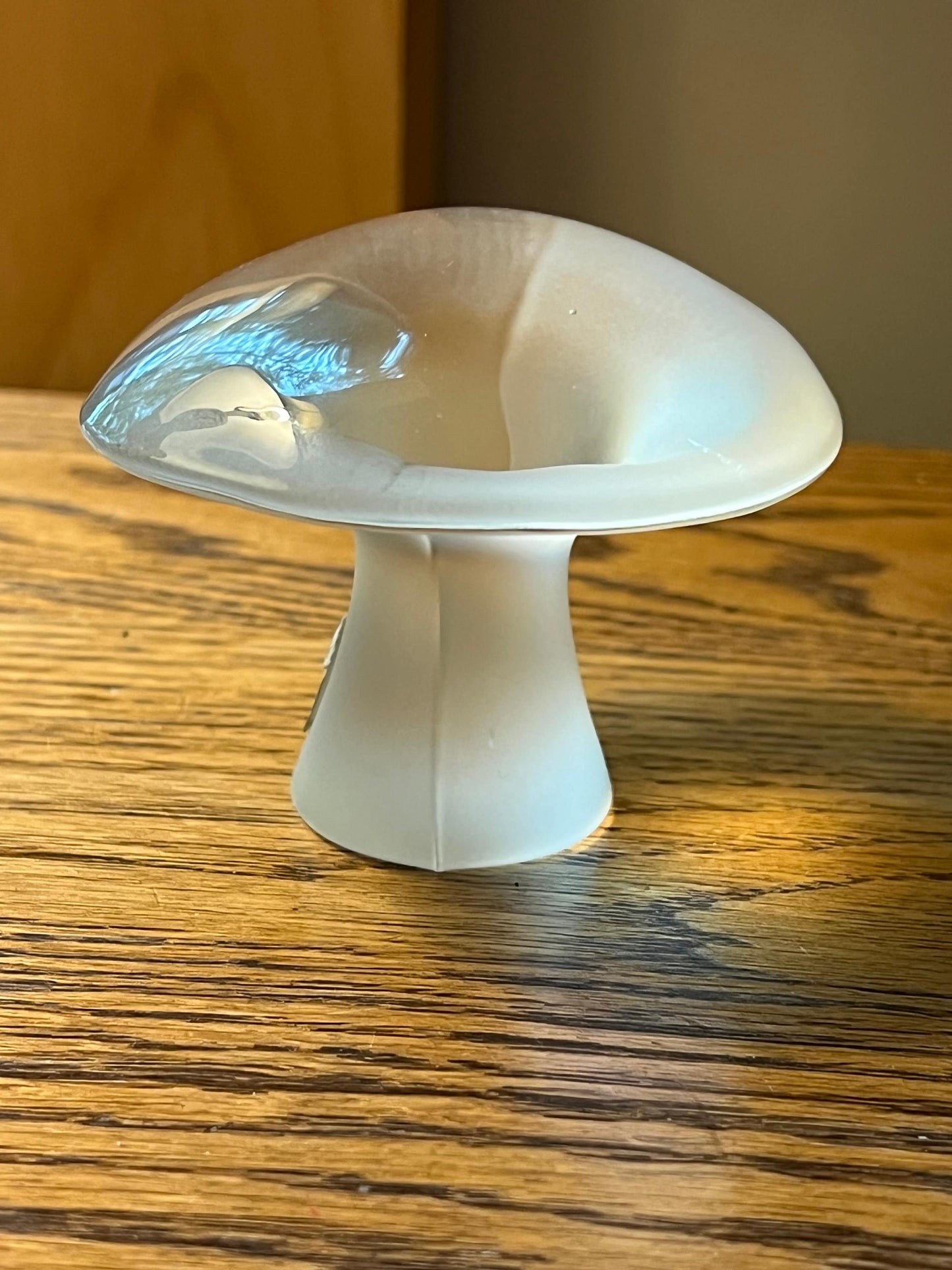 Vintage Viking Mushroom Glass Art Frosted Mushroom Figurine Lover Antiques and Vintage