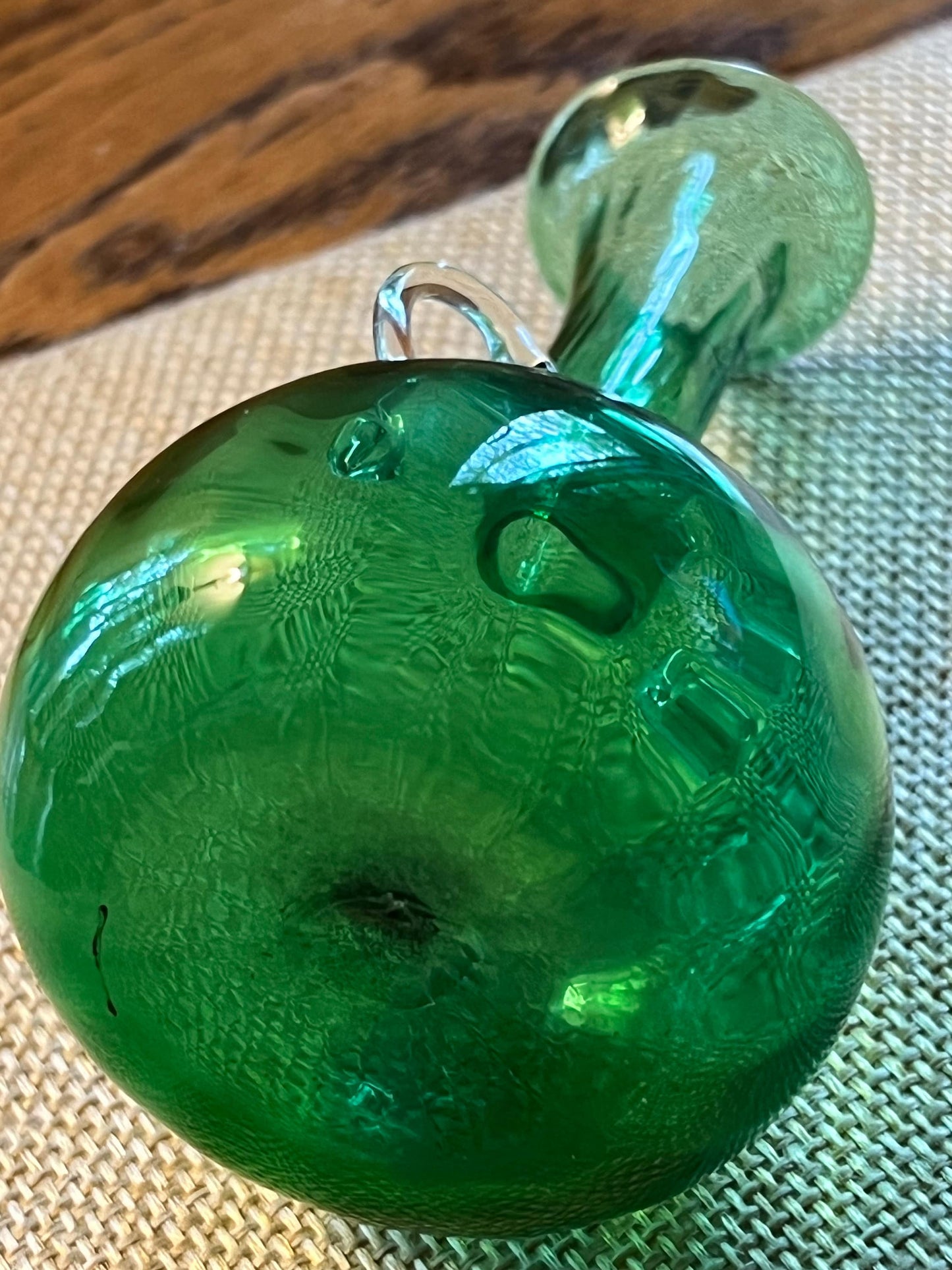 Vintage Emerald Green Mini Pitcher Vase with Elegant Arms Lover Antiques and Vintage