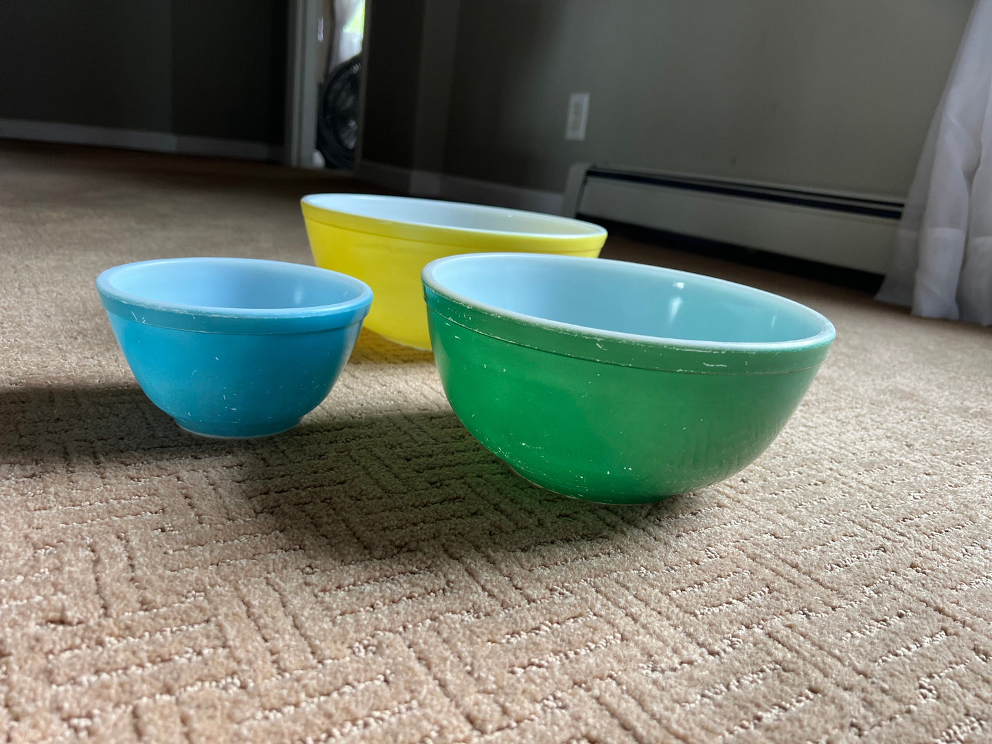 Vintage Pyrex Set of 3 Mixing Bowls Lover Antiques and vintage