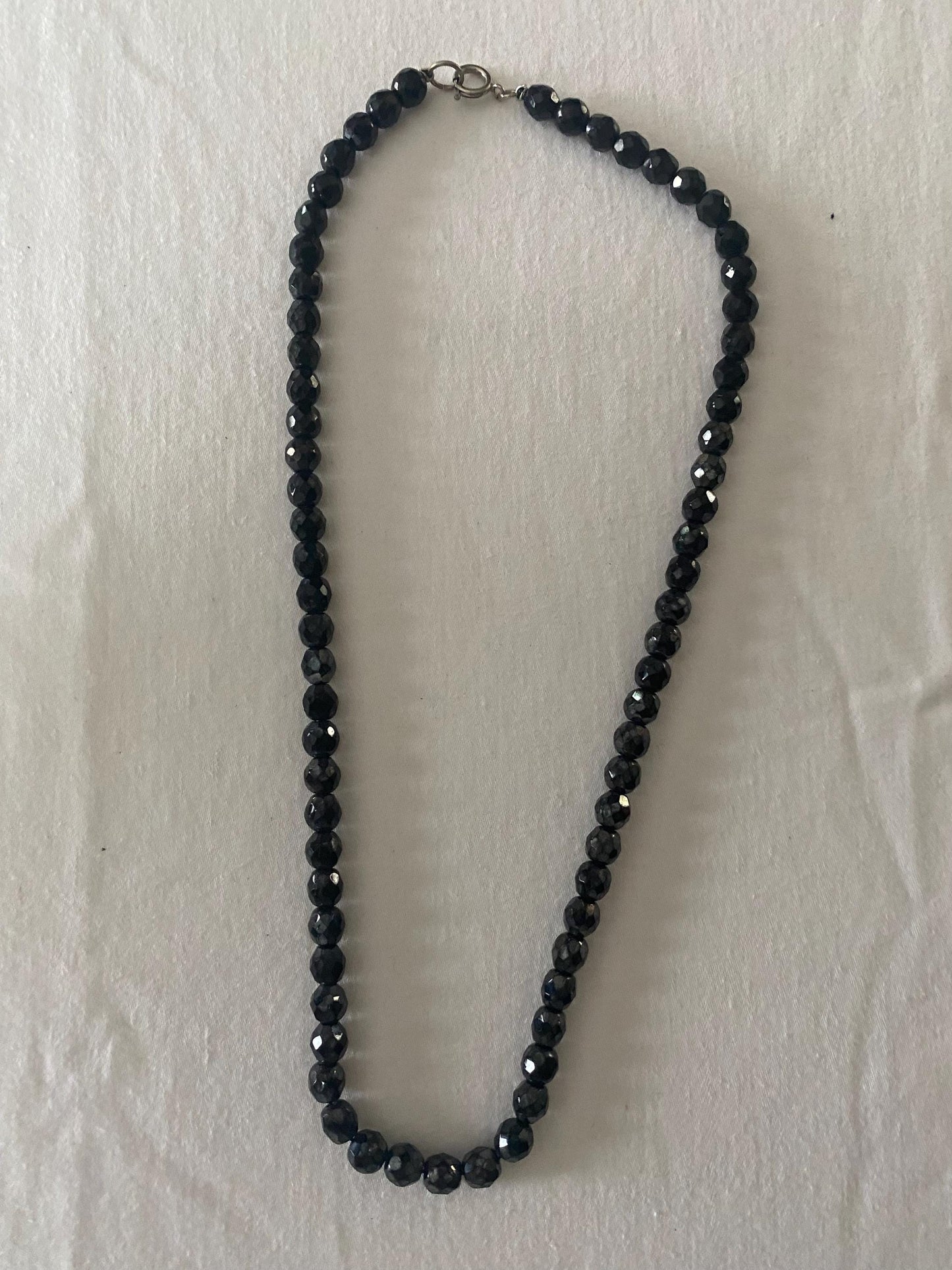 Vintage Black Faceted Bead Necklace Unique Gift Opportunity Lover Antiques and Vintage