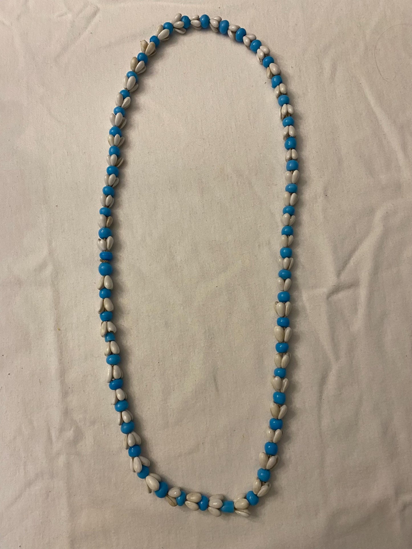Vintage Blue & White Flower and Bead Necklace Necklace Unique Gifts Galore at Lover Antiques and Vintage