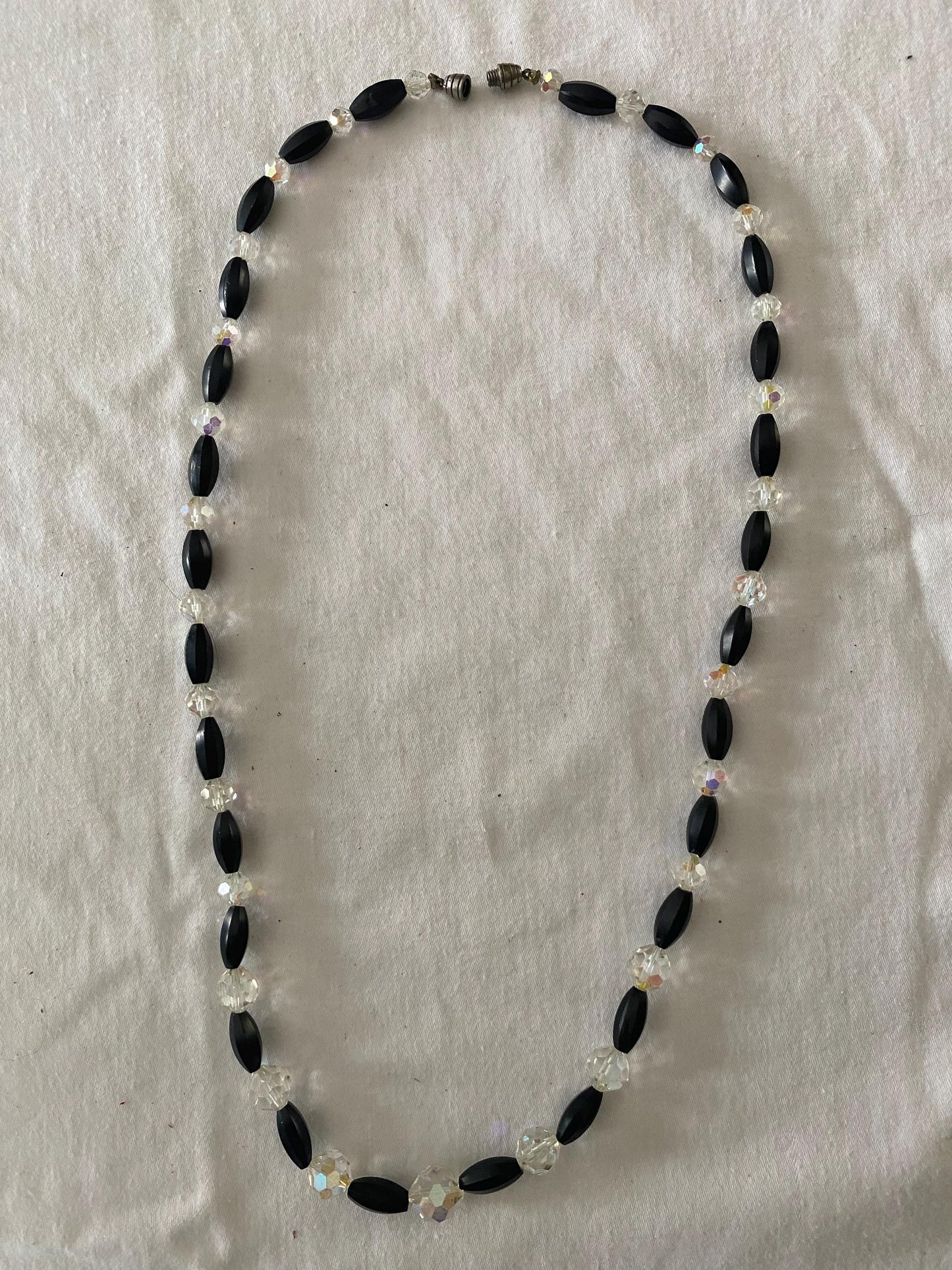 Vintage Black & Crystal Beaded Necklace Unique Gifts Galore at Lover Antiques and Vintage