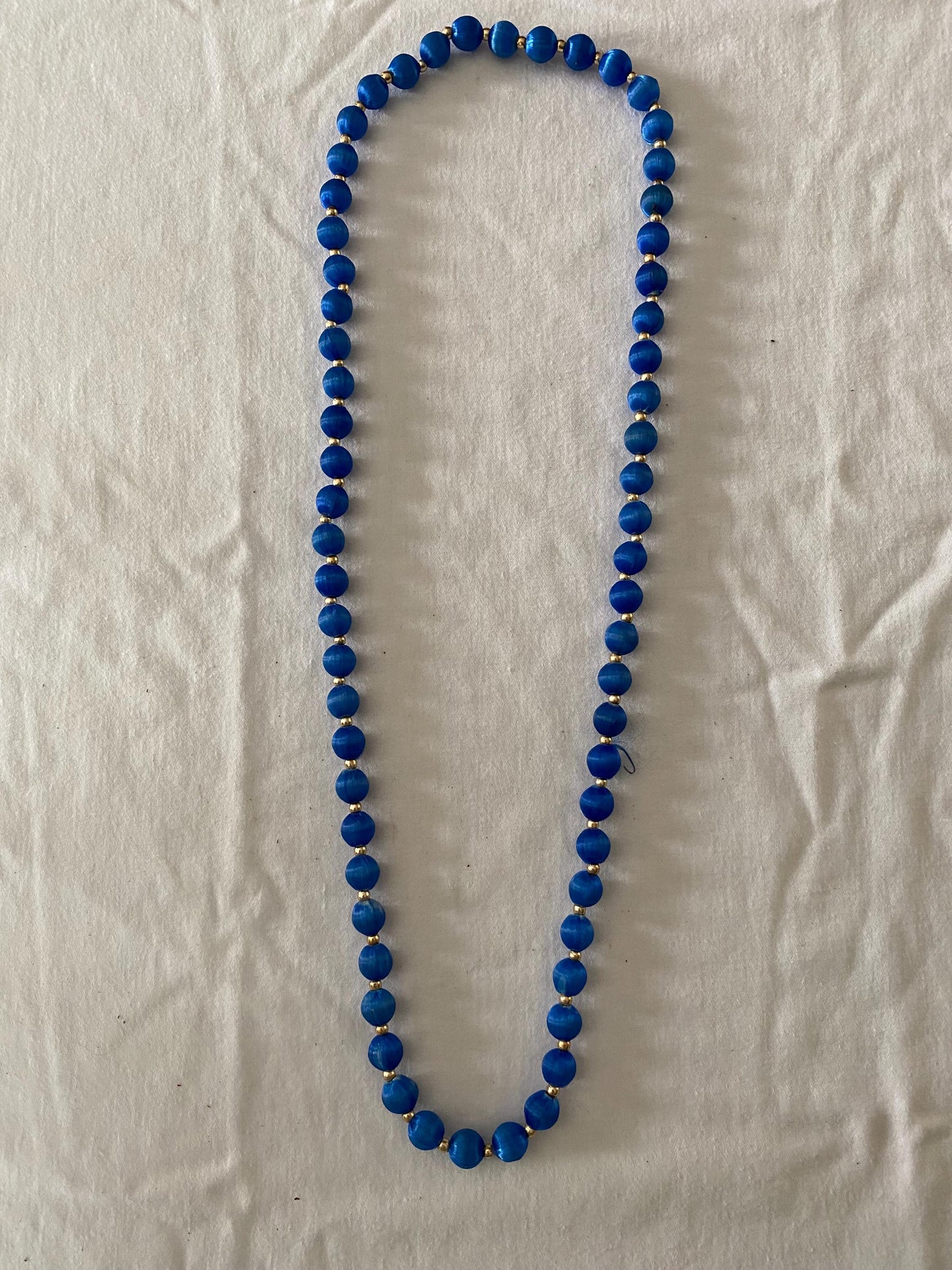 Vintage Blue Beaded Necklace Dark Blue Jewelry Unique Gifts at Lover Antiques and Vintage
