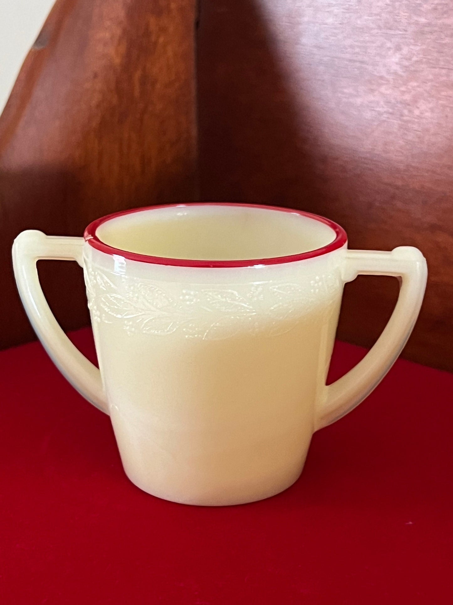 Vintage Uranium Glass Creamer Server by McKee Glass Children’s Tea Set Laurel Red Trim Lover Antiques and Vintage