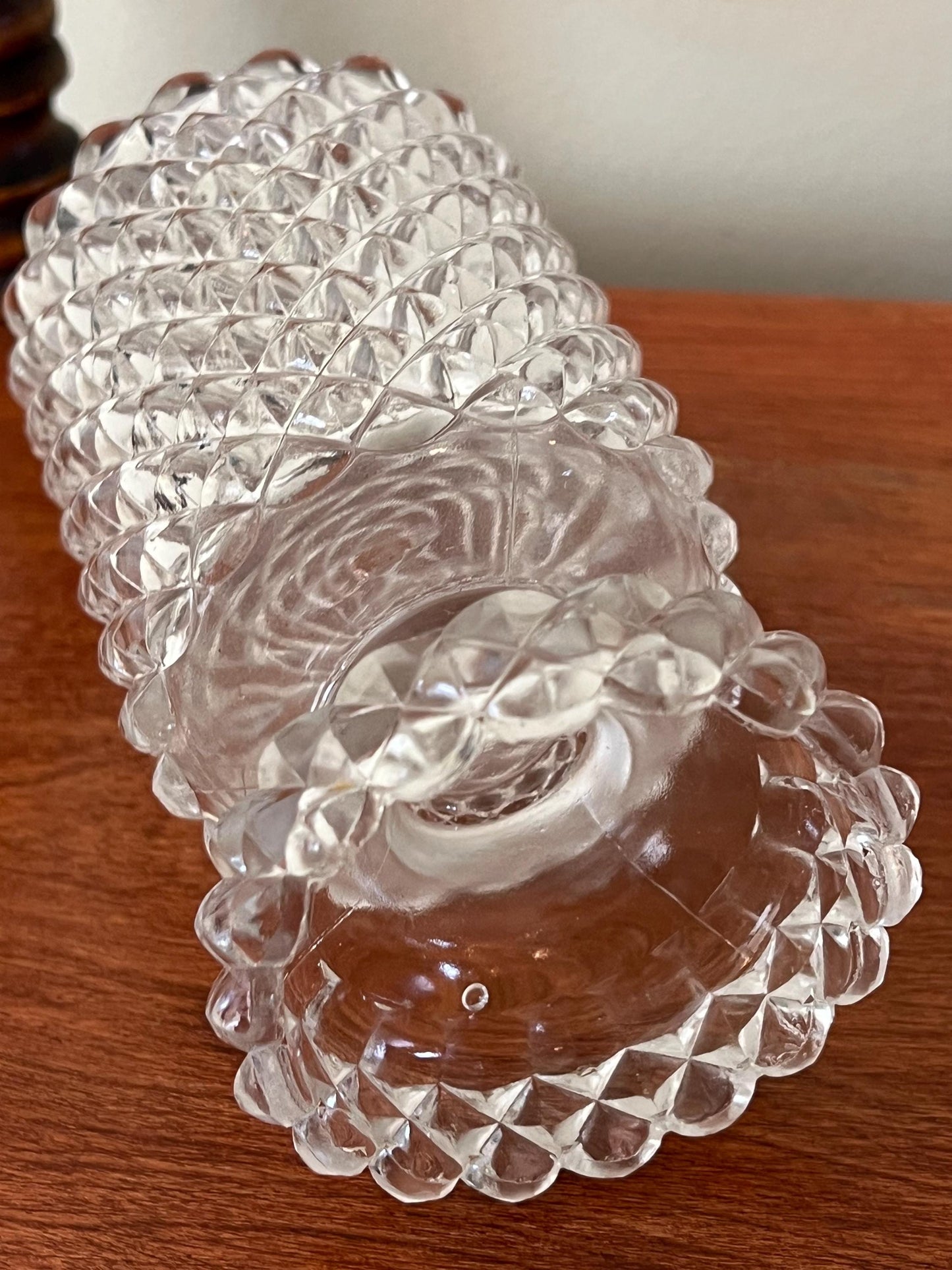 Antique Diamond Pattern Spooner Spill Vase EAPG Crystal Glass Wine Glass Water Cup Spooner 1880 Heavy Cut Glass Lover Antiques and Vintage