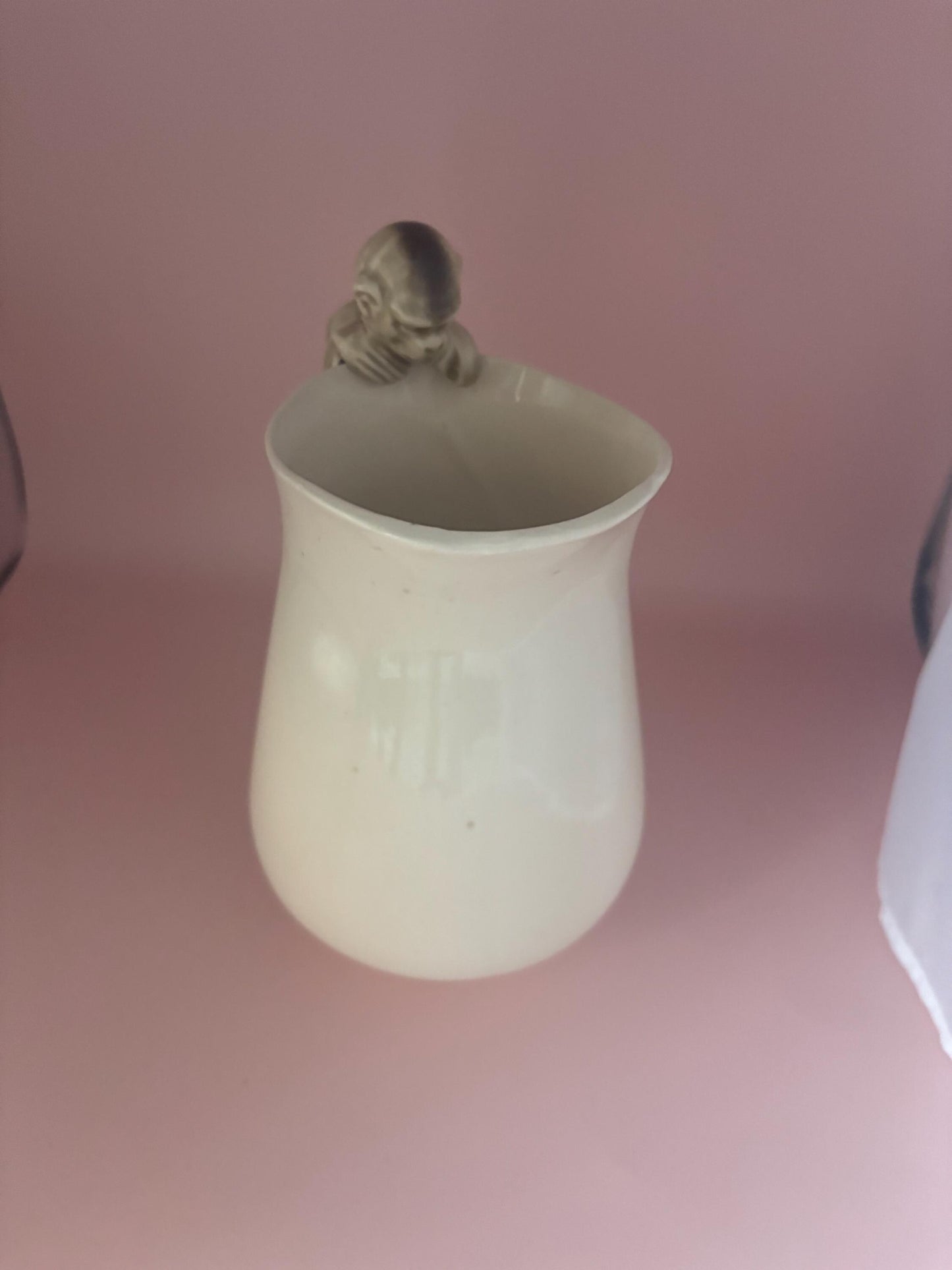 Vintage Stone Pitcher with Monkey Handle Lover Antiques and Vintage