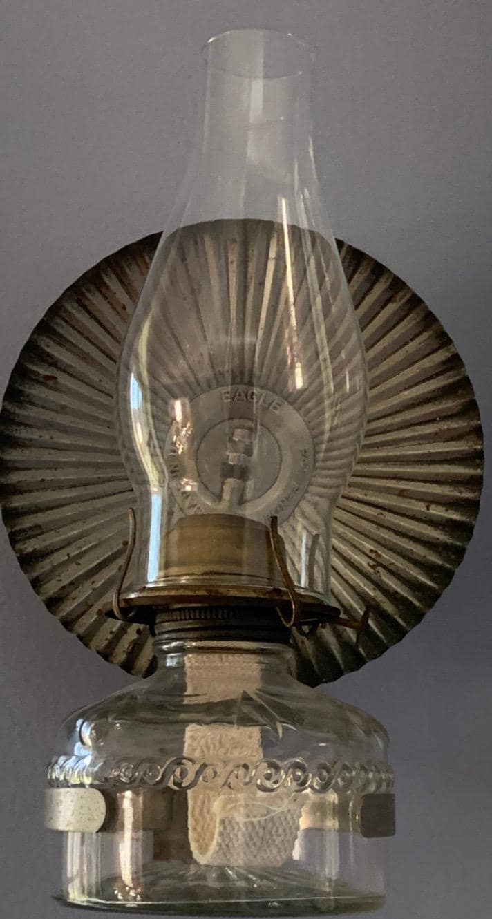 Antique Eagle Oil Lamp with Wall Mount and Reflector P and A Manufacturing Plume & Atwood lamp