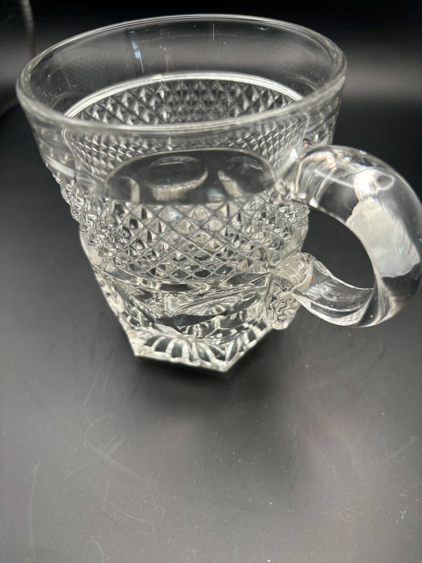 Antique Crystal Glass Footed Mug Cup Lover Antiques and Vintage