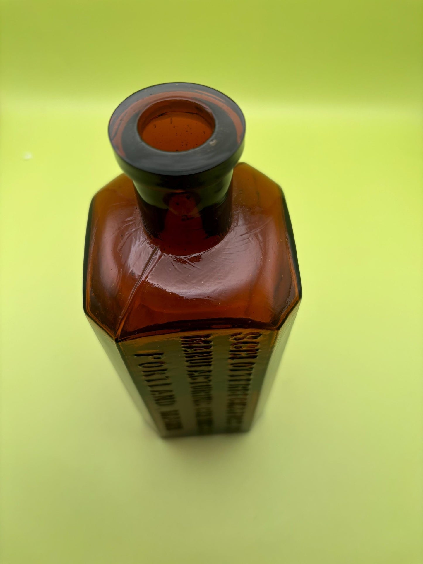 Antique Amber Glass Bottle Schlotterbeck & Foss Co. Manufacturing Chemists Portland, Maine Lover Antiques and Vintage