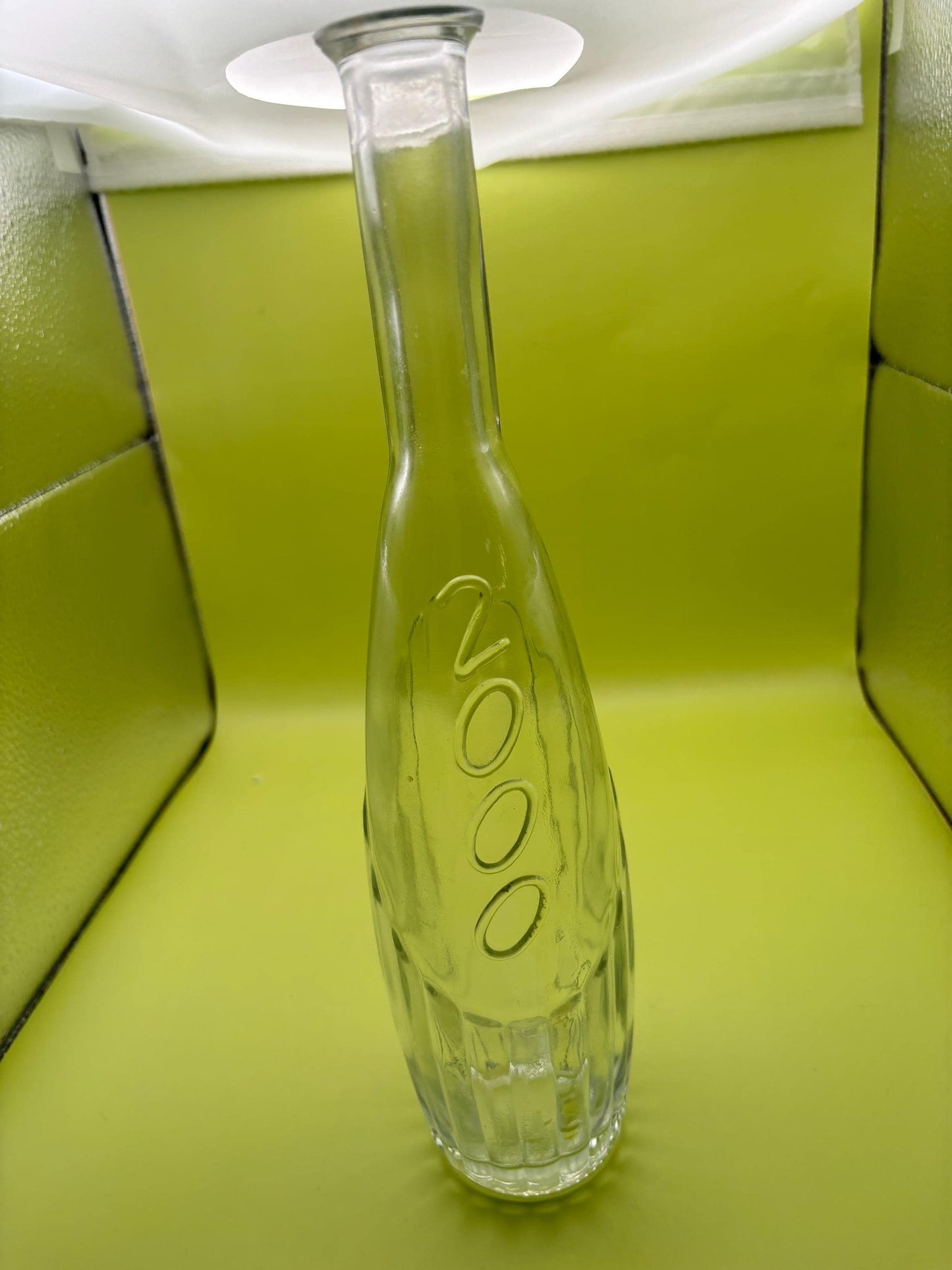 Vintage Tall Glass Bottle with 2000 on the Side Lover Antiques and Vintage