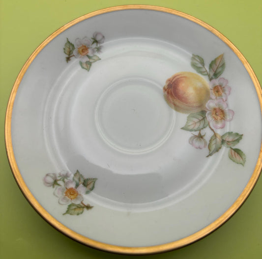 Vintage Wallace Peaches & Gold Gilding Porcelain Plate Lover Antiques and Vintage