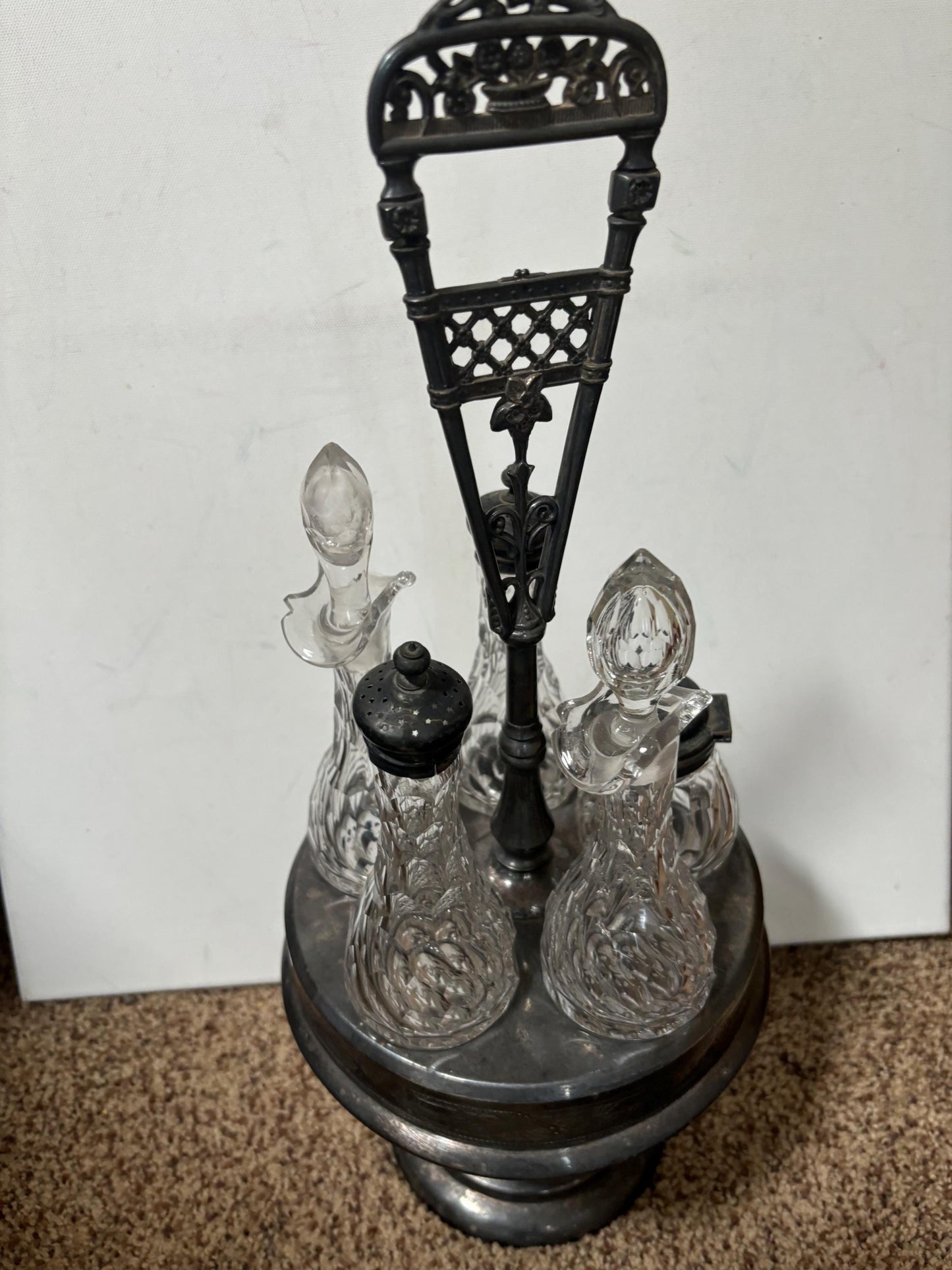 Antique Wilcox Silverplate Co. Victorian Caster Set Cruet Caddy Antique Circa 1890 Lover Antiques and Vintage