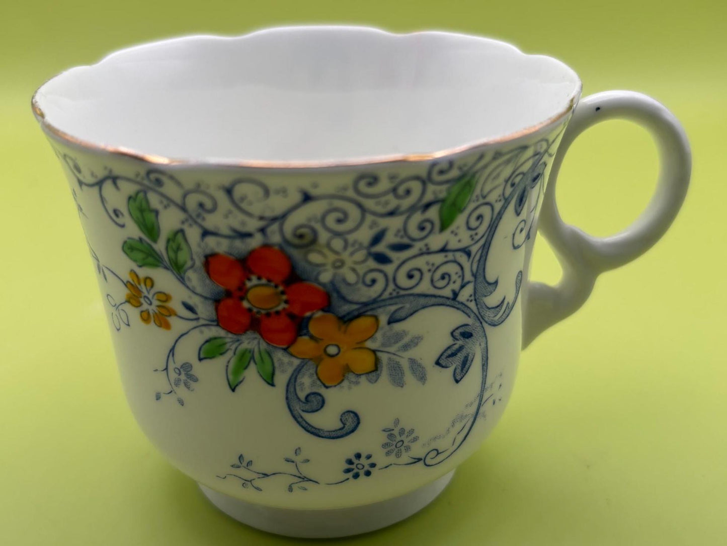 Vintage Heathcote Roses and Vines Tea Cup England Lover Antiques and Vintage