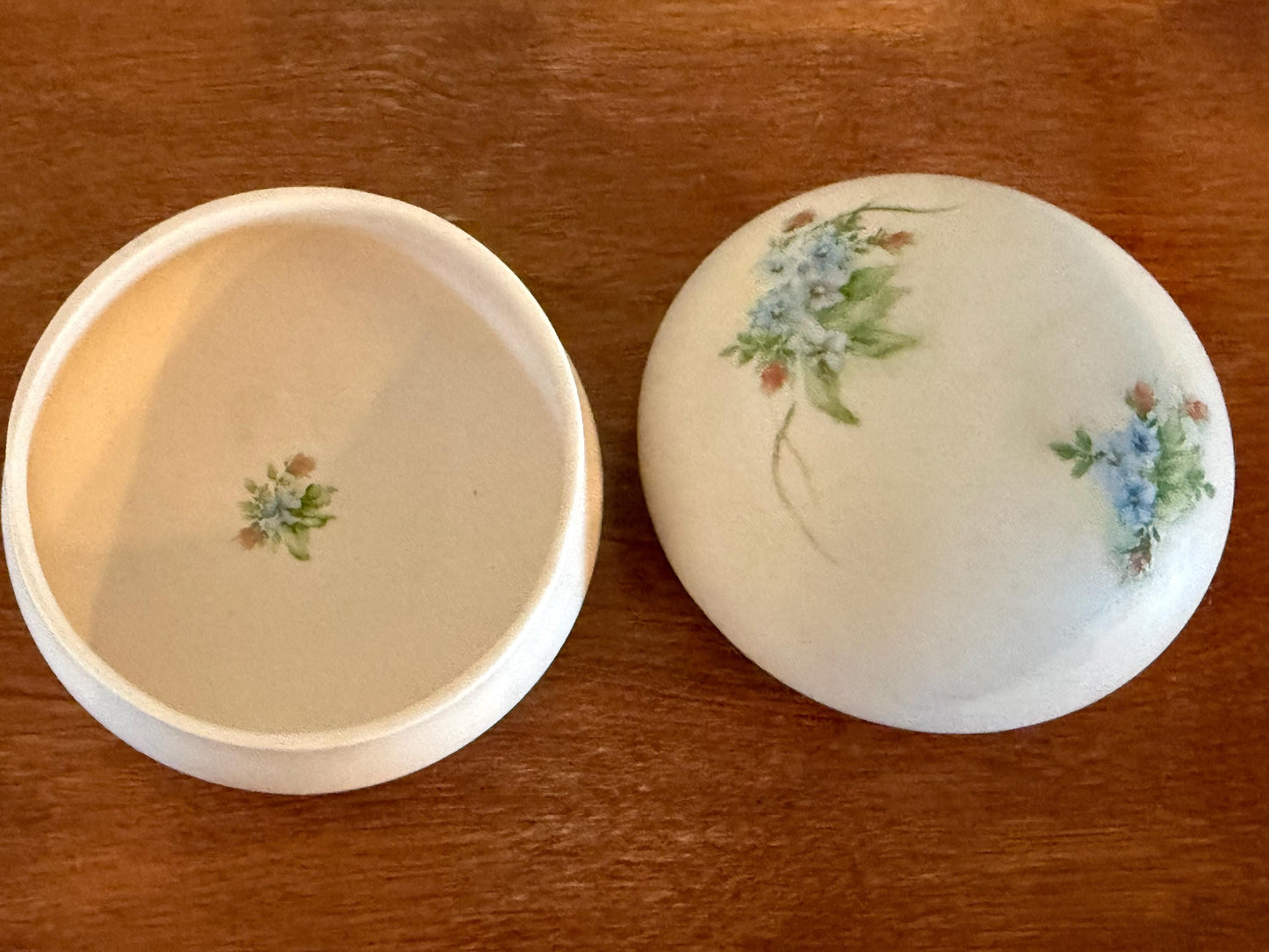 Vintage Pink Porcelain Trinket Box Hand Painted Signed Julie Lover Antiques and Vintage