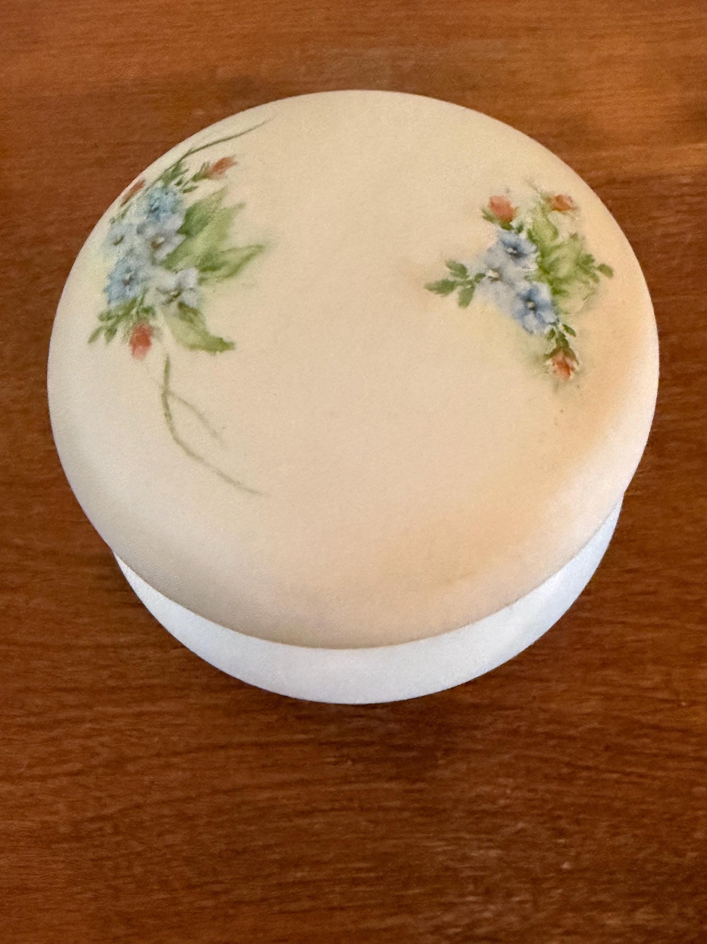 Vintage Pink Porcelain Trinket Box Hand Painted Signed Julie Lover Antiques and Vintage