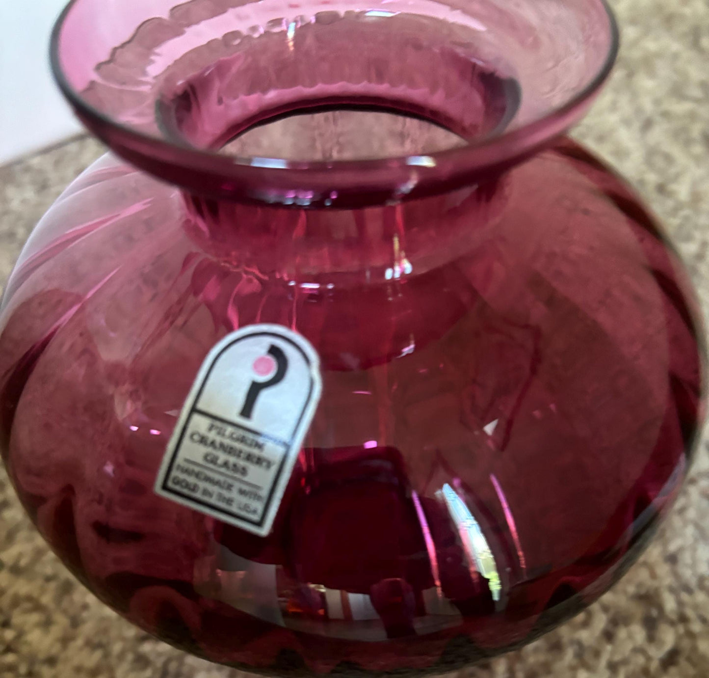 Vintage Pilgrim Cranberry Glass Vase Pink Glass Pink Rose Vase Art Glass Pilgrim Glass Fenton Glass Art Lover Antiques and Vintage
