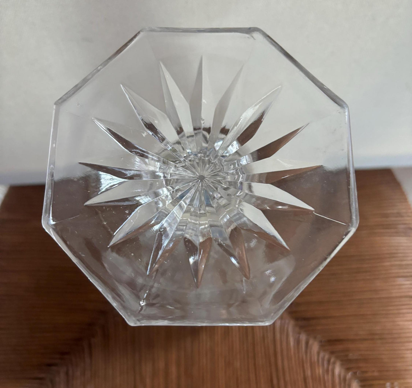 Antique Bohemia Crystal Cut Glass Footed Sawtooth Vase Lover Antiques and Vintage