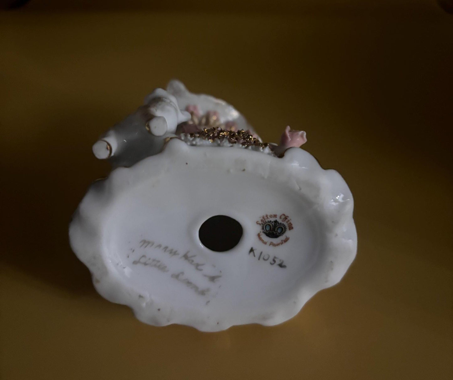 Vintage Lefton Mary Had A Little Lamb Porcelain Hand Painted Figurine Lover Antiques and Vintage
