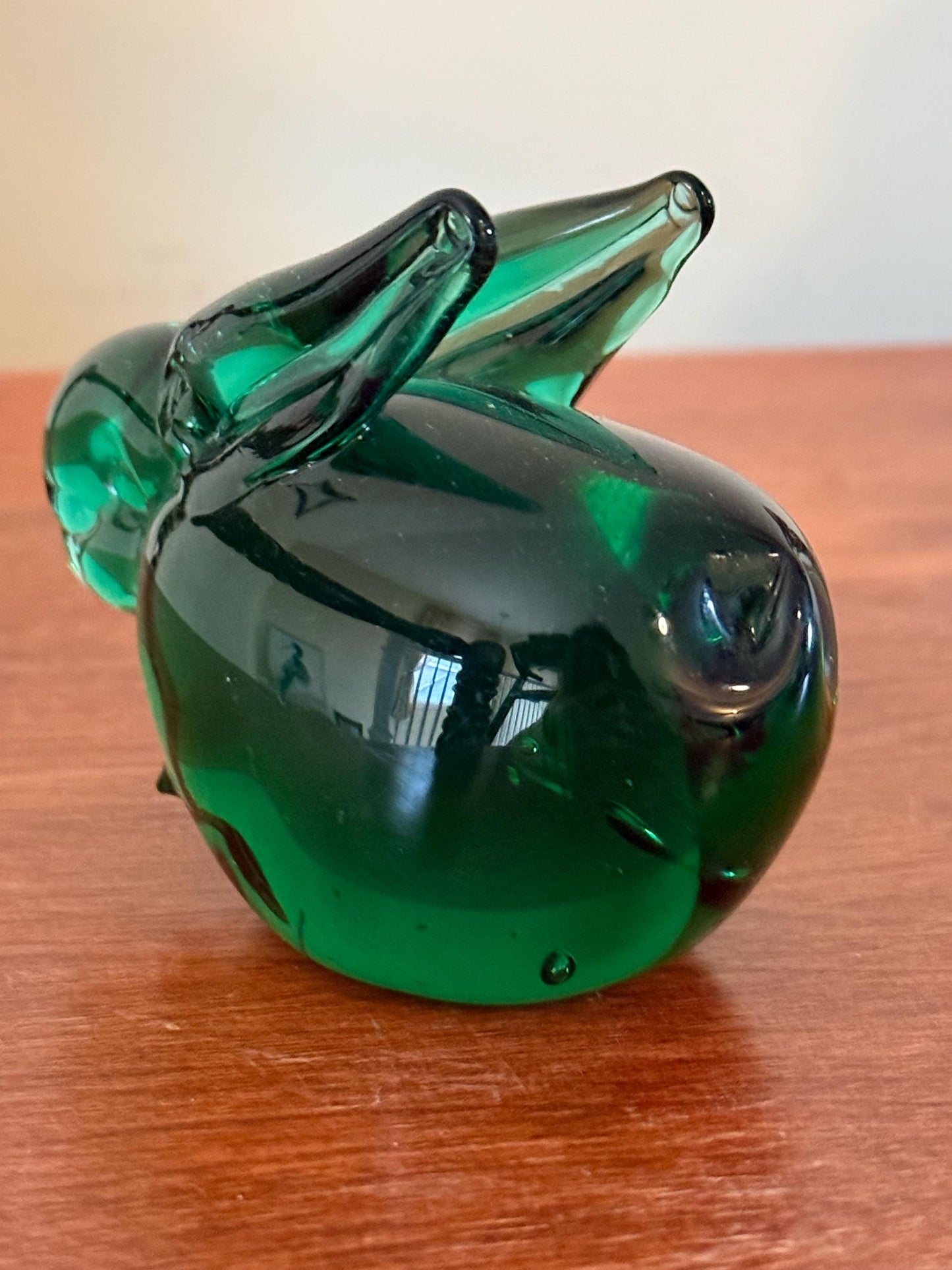 Vintage Fenton Emerald Glass Rabbit Bunny Glass Art Lover Antiques and Vintage