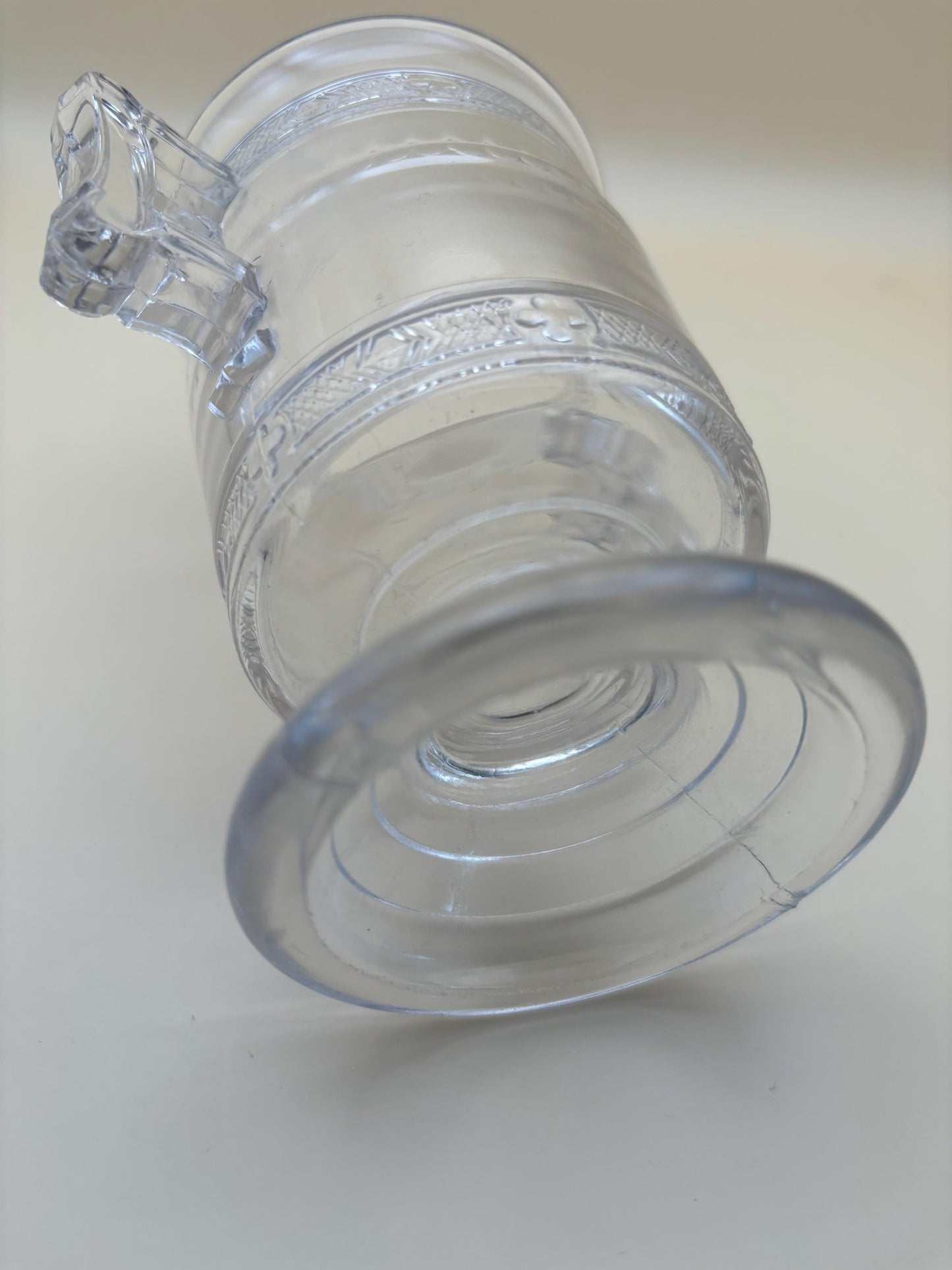 Antique EAPG Pressed Glass Cross Bands Trophy Glass Spooner or Spill Circa 1800’s Lover Antiques and Vintage
