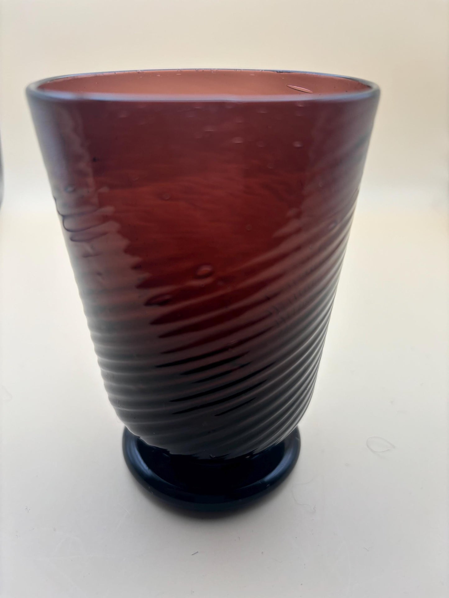 Vintage Amethyst Glass Pretty Purple Mid Century Glassware Glass Art Vase