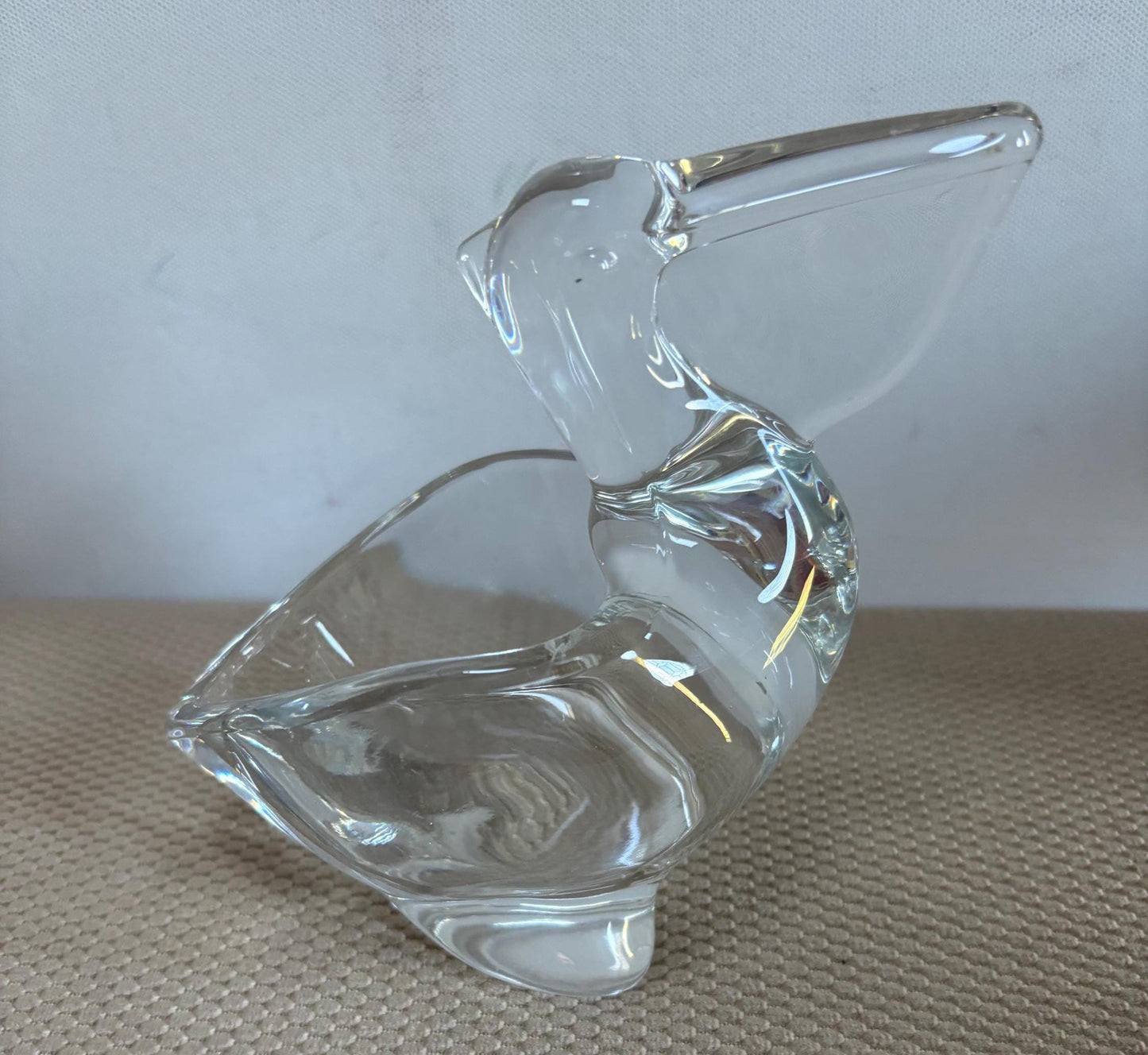 Vintage Hand Blown Glass Pelican with Candy Dish Lover Antiques and Vintage