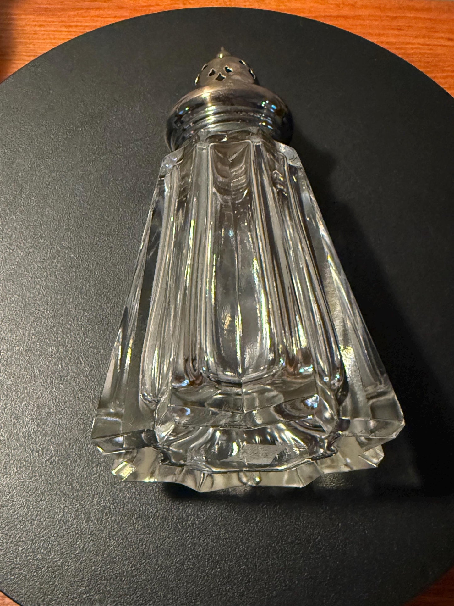 Antique Sandwich Glass Sugar Shaker or Muffineer Crystal Starburst Bottom Glass Lover Antiques and Vintage