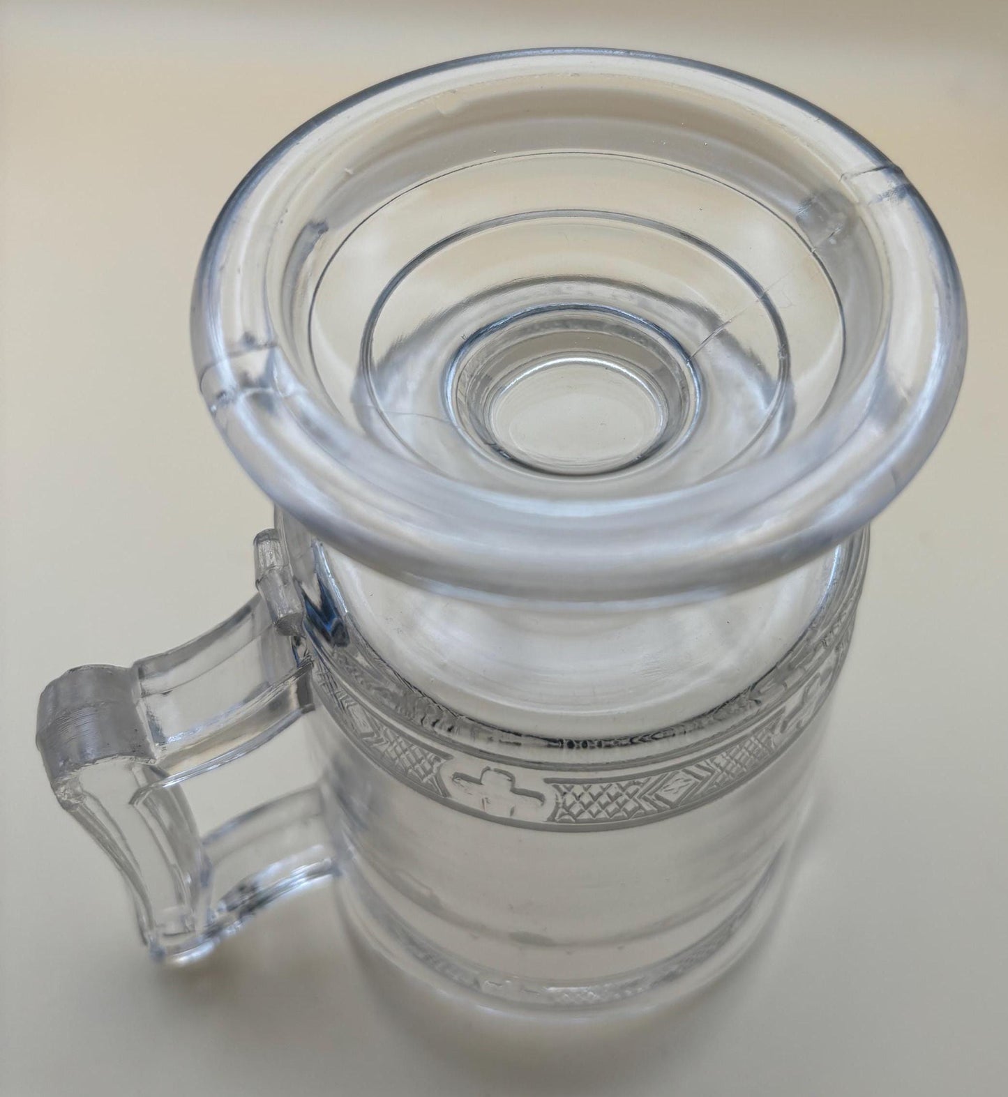 Antique Heisey Glass Creamer or Small Pitcher Creamer Cross Bands Lover Antiques and Vintage