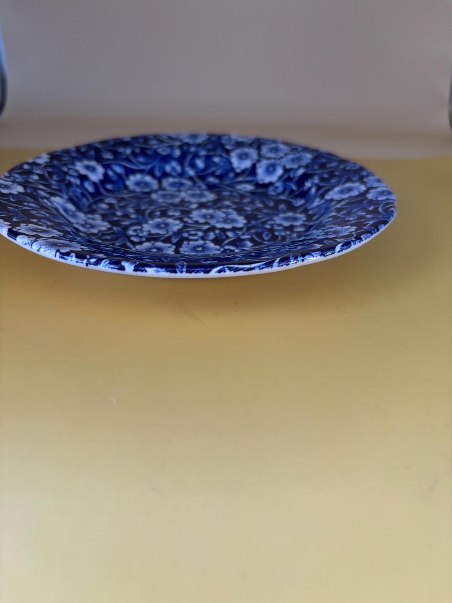 Vintage CALICO Blue Flower Bread and Butter Plates Royal Crownford Ironstone England Blue and White Floral Transferware Lover Antiques