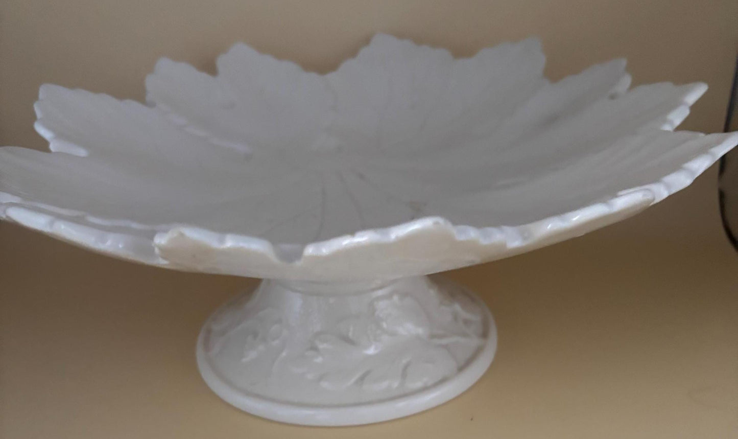 Vintage Majolica Fig Leaf Footed Dish Made in West Germany Lover Antiques and Vintage