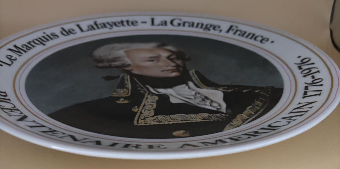Vintage Le Marquis de Lafayette La Grange France America Bicentennial 1776-1976 Numbered Collectible Plate Bicentenaire Américain