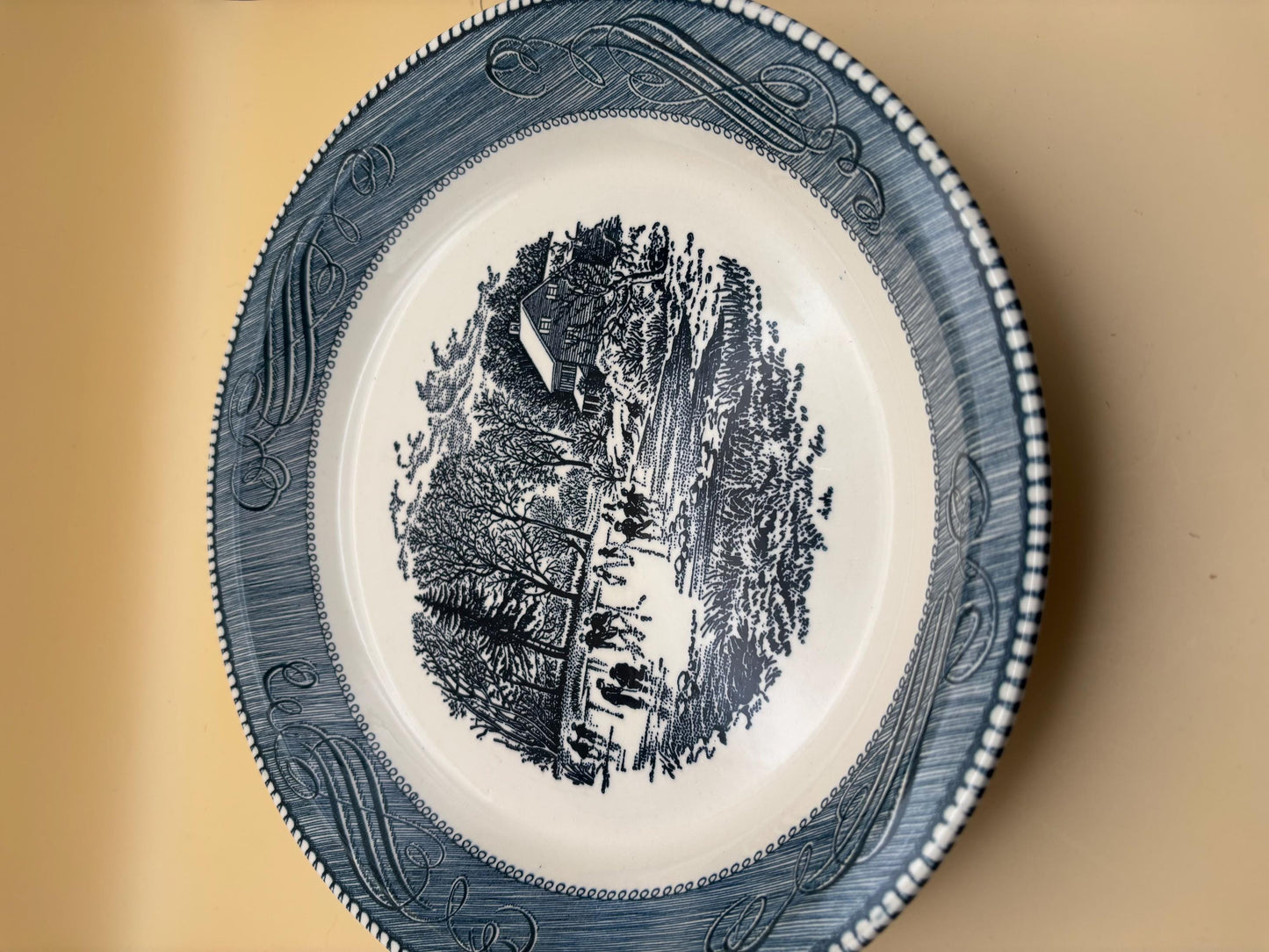 Vintage Jeannette Pie Plate Blue & White Royal China Plate Lover Antiques and Vintage