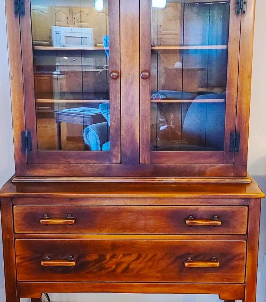 Vintage Cushman Colonial Creations Marlboro Serving Table and China Cabinet No. 5-174 Lover Antiques and Vintage
