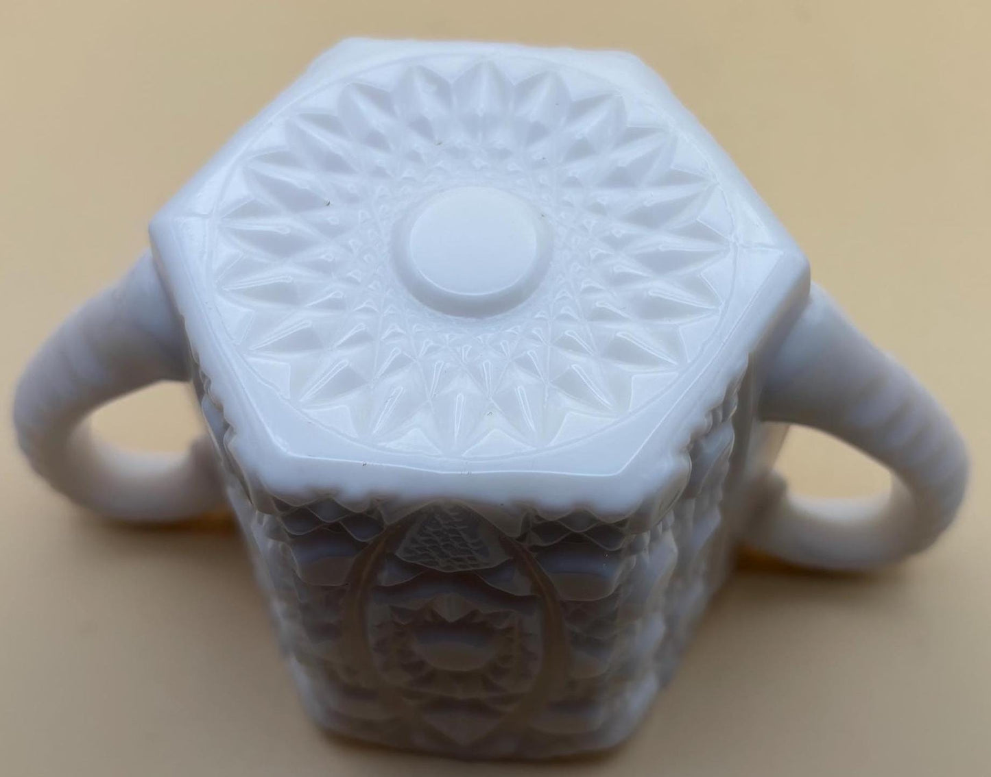 Vintage Rotec White Milk Glass Sugar Bowl Lover Antiques and Vintage