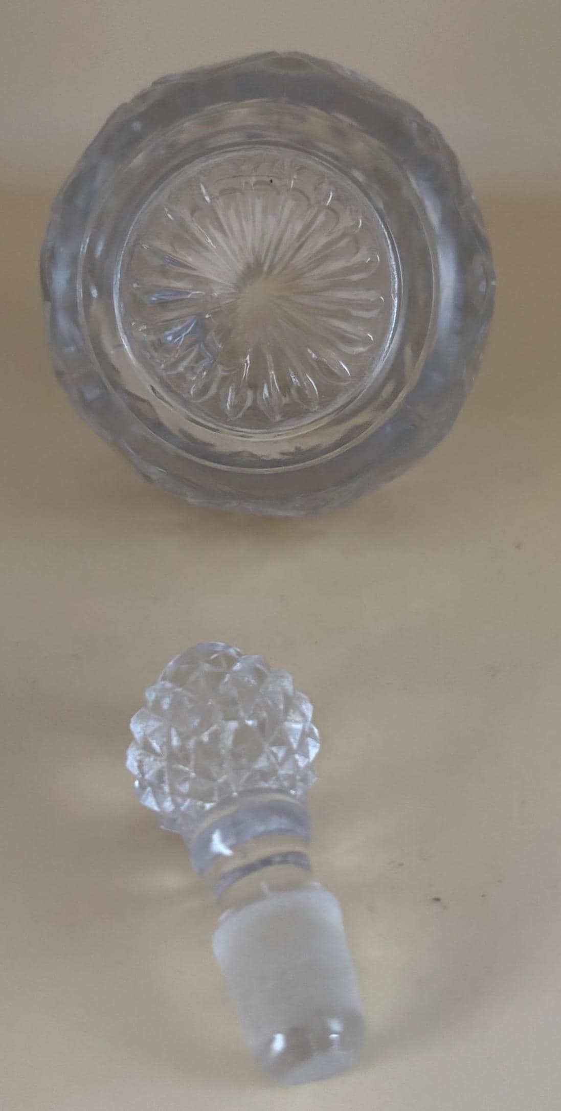 Antique Cut Glass Glass Cruet or Perfume Bottle with Stopper Glass Decanter Cruet Lover Antiques and Vintage