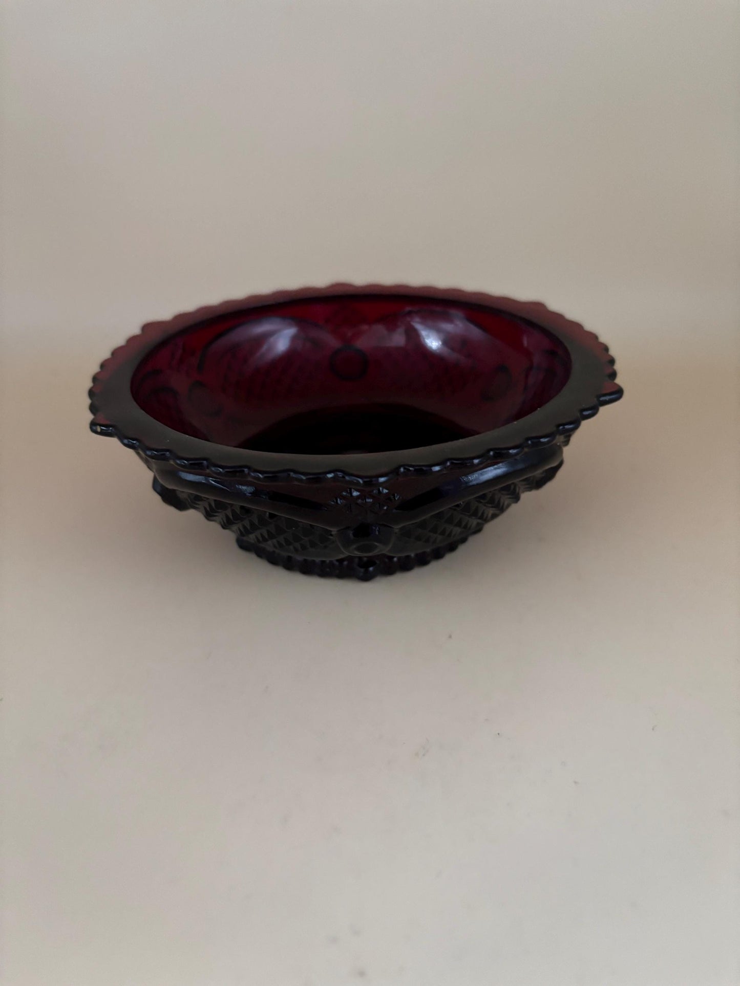Avon Ruby Red Dessert Bowl Dish Lover Antiques and Vintage