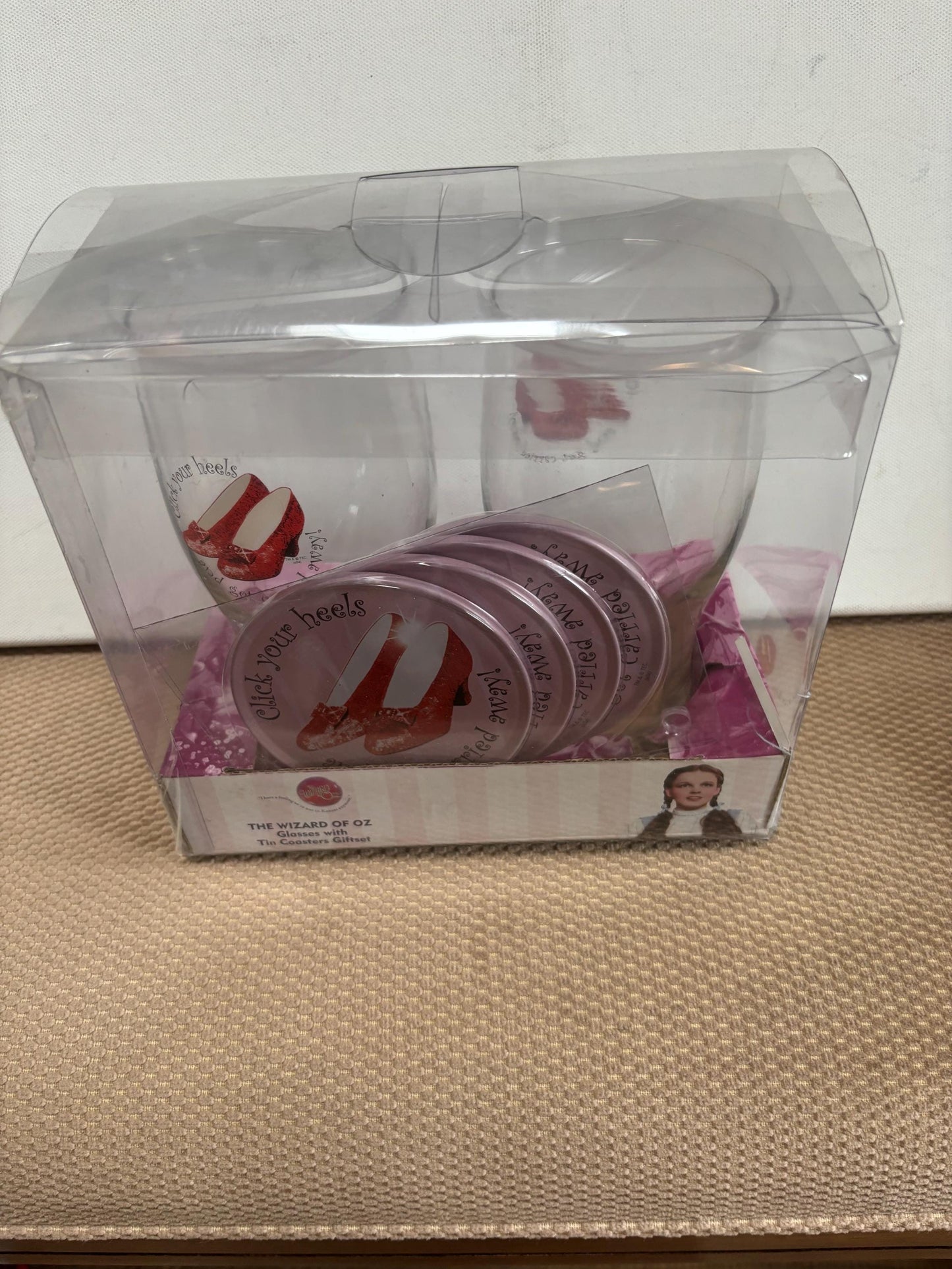 Vintage The Wizard of Oz Glasses and Coaster Collection Set NEW In Box Lover Antiques and Vintage