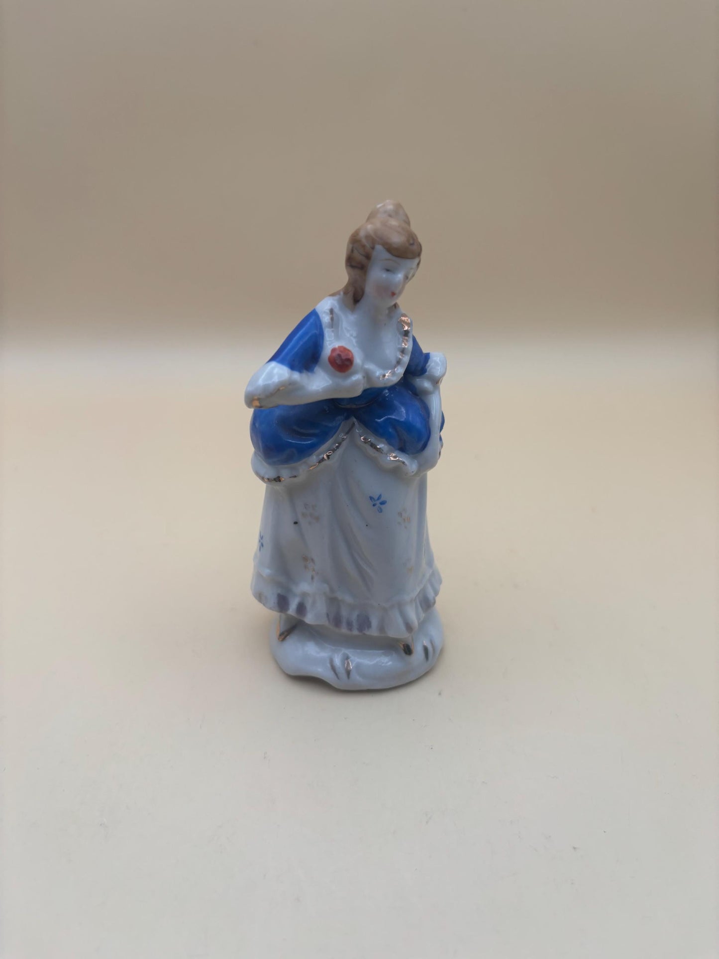 Vintage British Woman Hand Painted and Gold Gilded Japan Figurine Fancy Woman Lover Antiques and Vintage