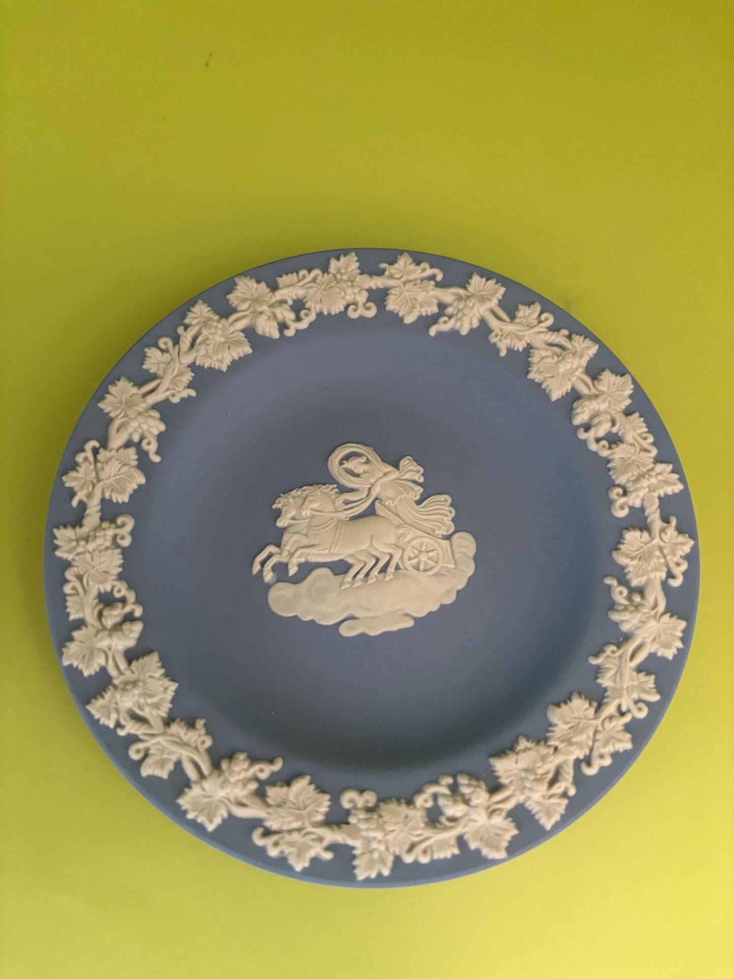 Vintage Wedgwood Blue Jasperware Plate Roman Horse & Chariot Design Lover Antiques and Vintage