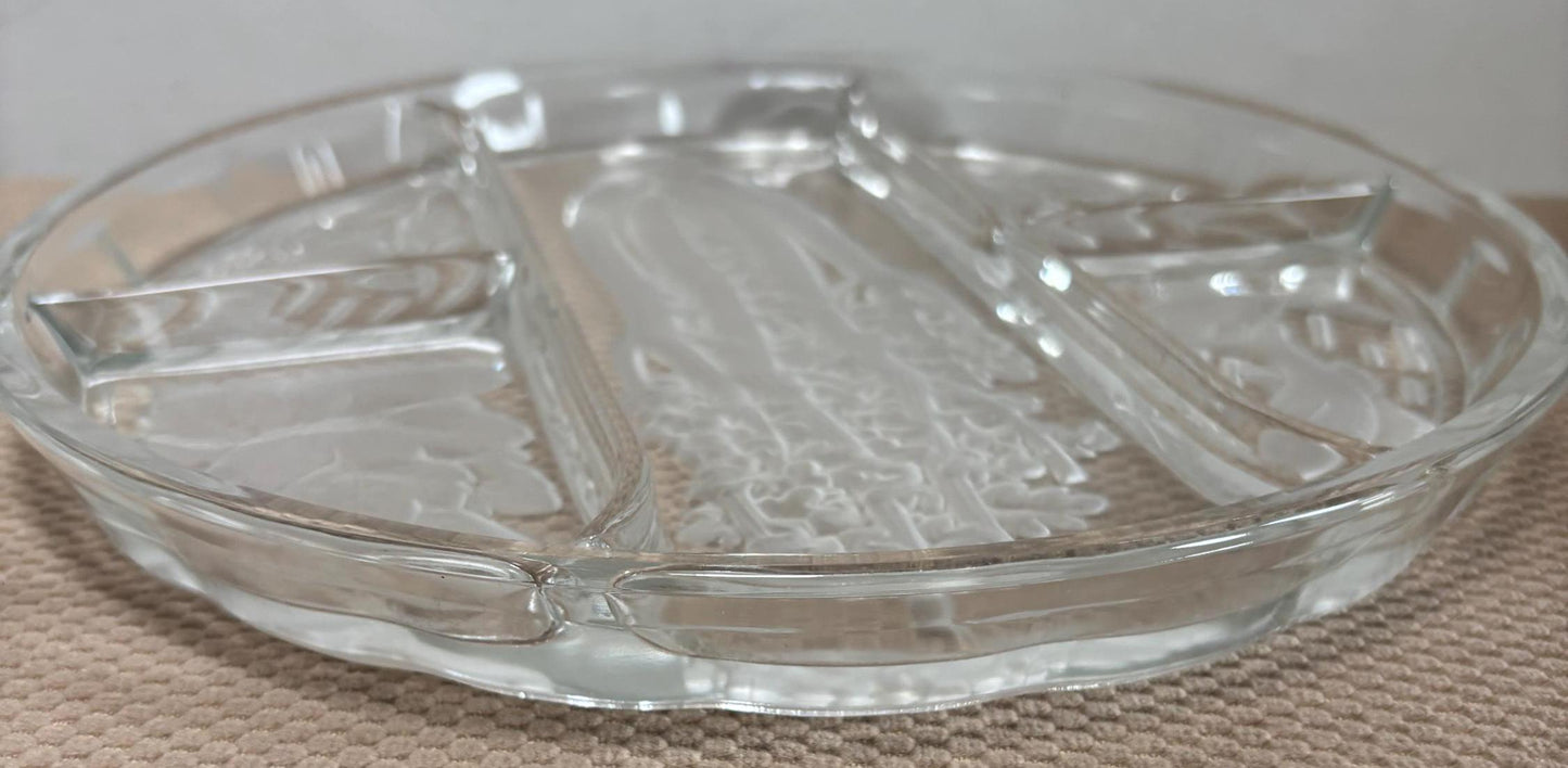 Antique 5 Part Divided Relish Glass Bowl Divided Glass Dish Lover Antiques and Vintage