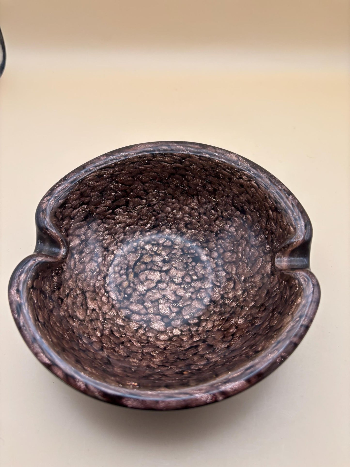Vintage Murano Copper Fleck Ashtray From Italy Lover Antiques and Vintage