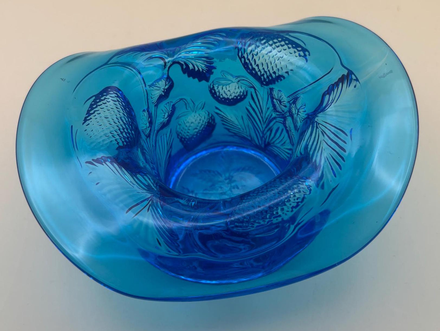 Vintage Fenton Blue Glass Hat Votive Holder Blue Glass Art Lover Antiques and Vintage