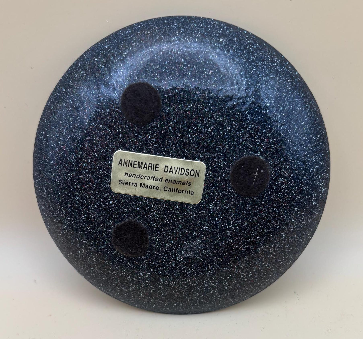 Vintage Indian Enamel on Copper Plate by Annemarie Davidson Handcrafted Enamels Sierra Madre, California Lover Antiques and Vintage