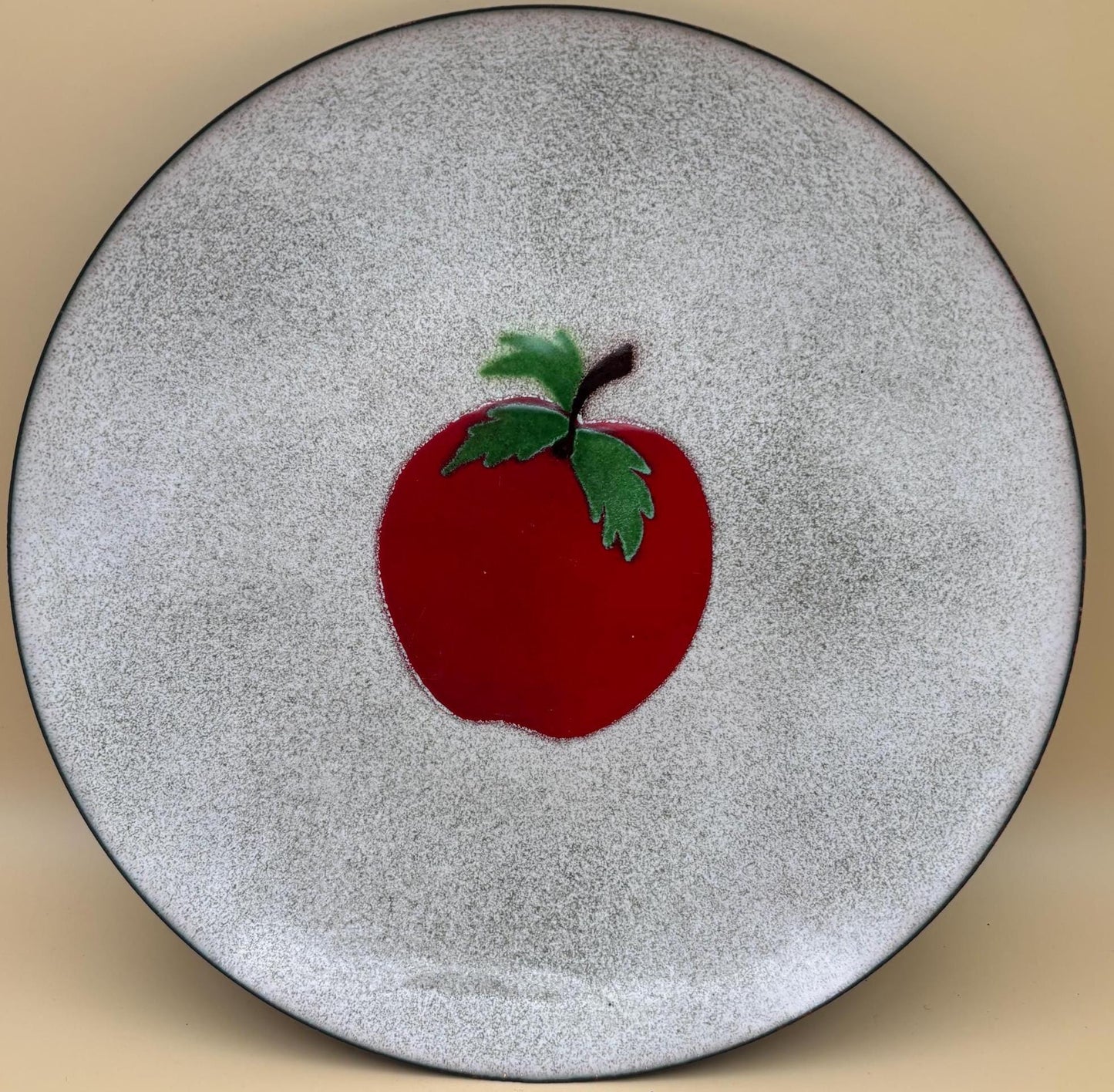 Vintage Bovano Enamel on Copper Apple Plate Lover Antiques and Vintage