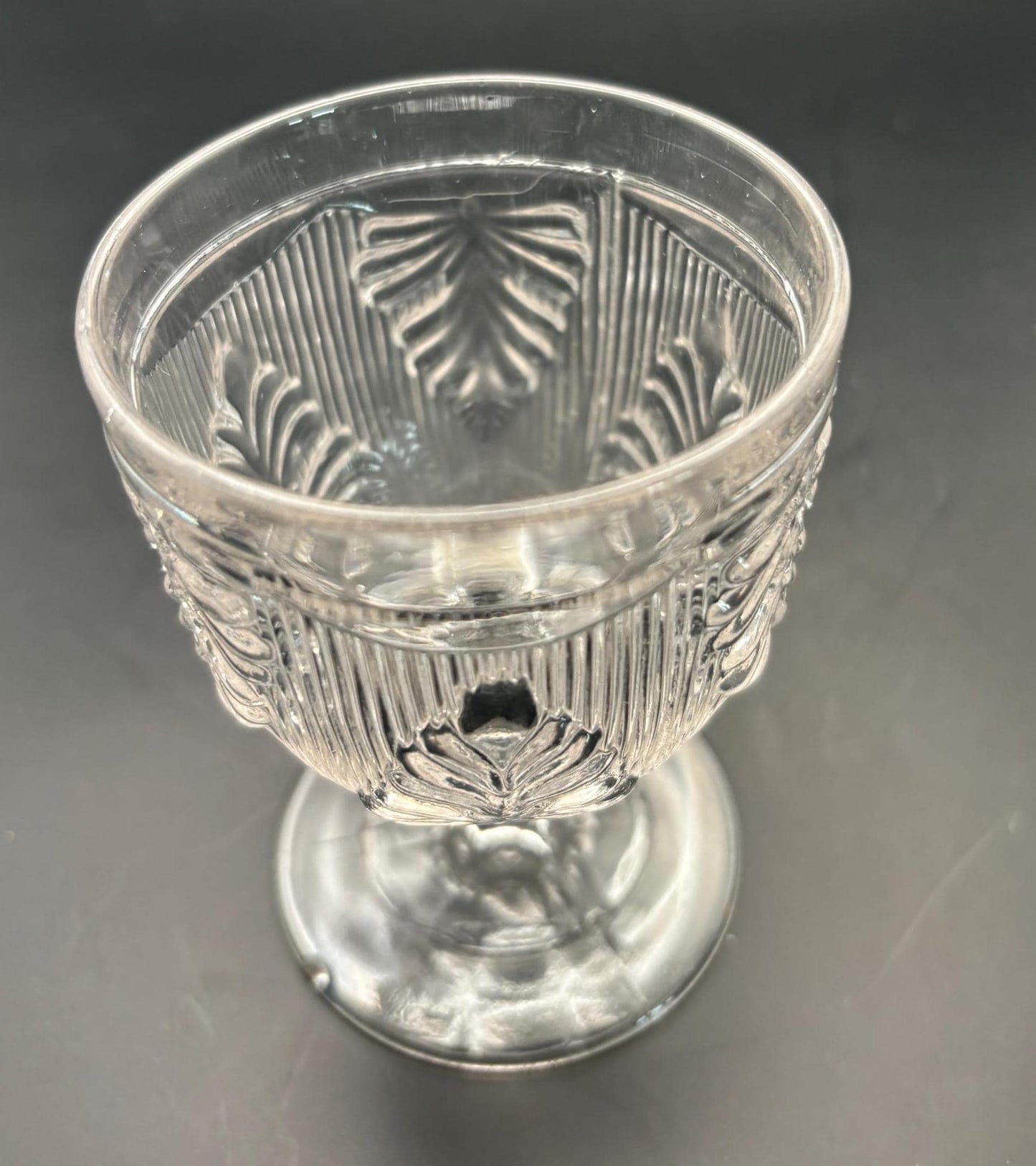Antique Crystal Glass Footed Cup Inverted Fan Eggs Cup Flint Glass Company 1850’s Lover Antiques and Vintage